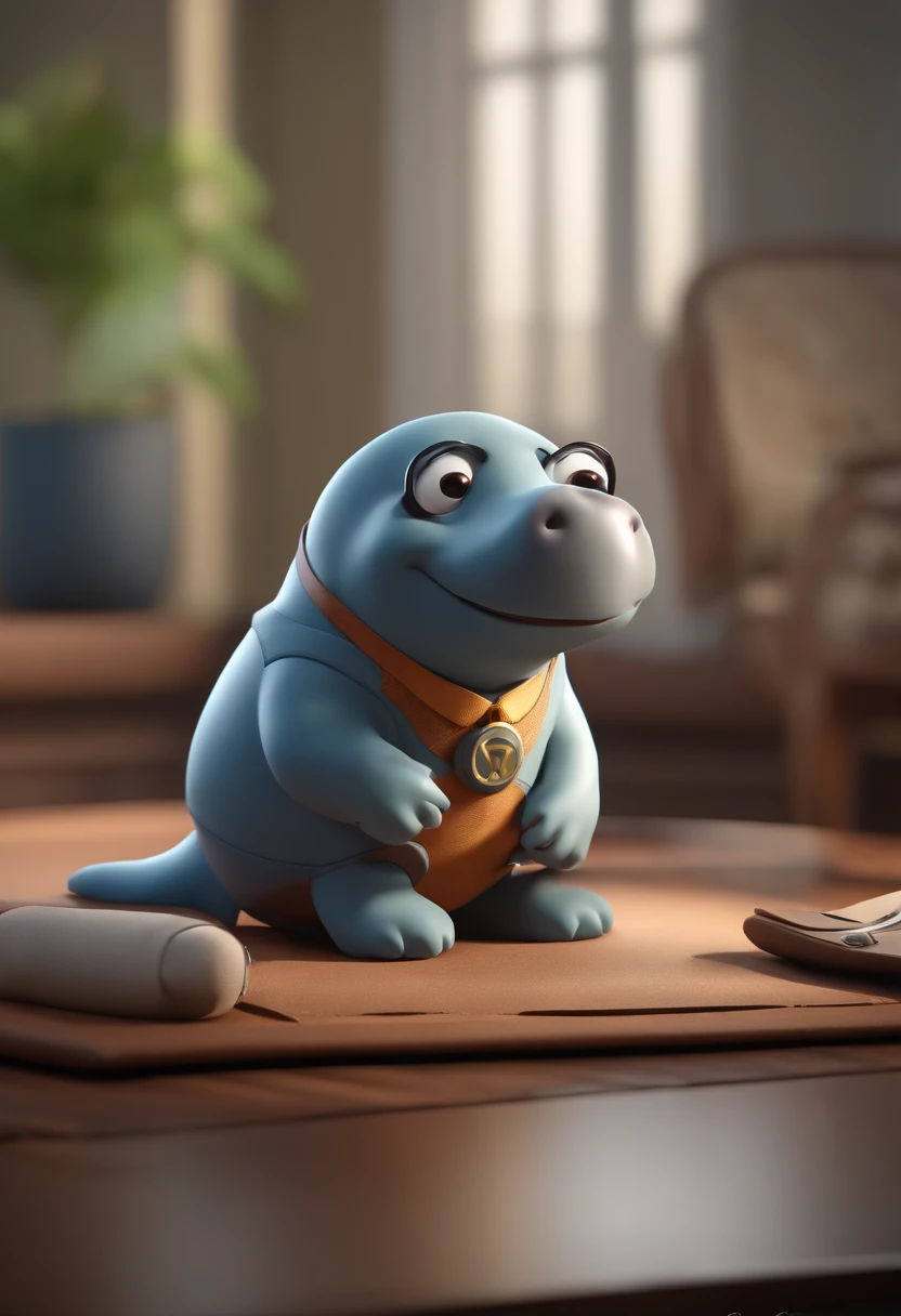 Cartoon character of a Manatee in doctor outfit, um personagem fofo, Caractere estilizado, animation style rendering, 3D estilizado, Arnold Maya rendering, Stylized 3D rendering, toon render screenshot, Personagem 3D, Personagem 3D, Stylized 3D rendering, 3D character rendering, personagem de desenho animado, Personagem de close up, Pose de personagem, (Estilo Pixar) (parte mestre:1.2) (Bokeh) (melhor qualidade) (pele detalhada) (textura detalhada) (8k) (argila) (cinematic lighting) (sharp focus
