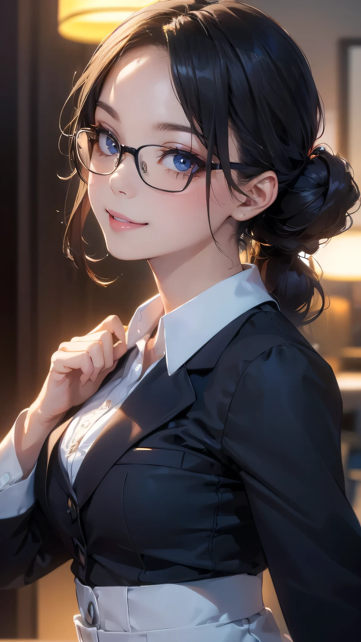 (random pose:1.2),office lady,(random pose),(random hairstyle),(Highest image quality,(8K), Ultra-realistic, Best Quality, High quality, High Definition, high quality texture, high detailing, Beautiful detailed, fine detailed, extremely details CG, Detailed texture, realistic representation of face, masterpiece, presence),(wearing glasses:1.1)