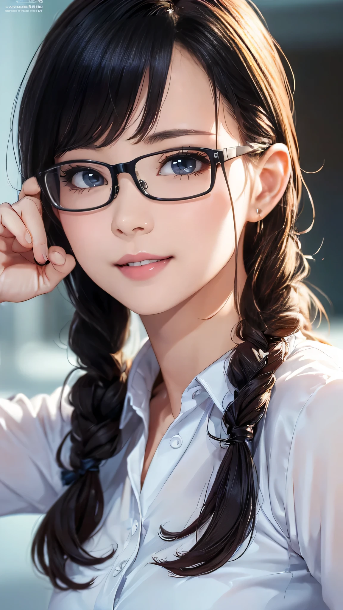 (random pose:1.2),office lady,(random pose),(random hairstyle),(Highest image quality,(8K), Ultra-realistic, Best Quality, High quality, High Definition, high quality texture, high detailing, Beautiful detailed, fine detailed, extremely details CG, Detailed texture, realistic representation of face, masterpiece, presence),(wearing glasses:1.1)