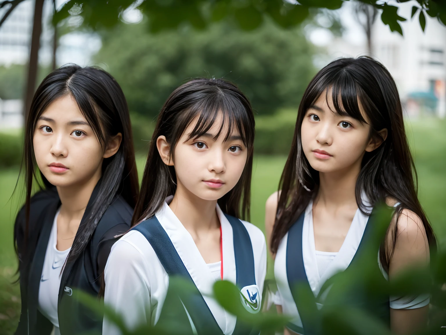 (2 girls:1.2), (Detailed RAW photos of the girl's whole body), (Tabletop:1.0), (highest quality:1.4), (超A high resolution:1.2), (Realistic:1.4), 8k resolution, Canon EOS R5, 30mm, Absurd, Ultra-detailed, (20-year-old), Sharp focus, Cinema Lighting, Beautiful face in every detail, (No makeup:1.2), (Ulzzang-6500-v1.1), shape, Detailed skin texture, Flat Chest, (A lean and healthy body:1.6), Detailed brown hair, hot,(Very short hair:1.5), (Ultra-thin black and sky blue Nike athletic sports bra and spandex tights:1.5), See-through, Realistic glowing skin, (sweating:1.0), Detailed Texture, (Japanese players:1.5), (Flat Chest:1.5), (Erect nipples:1.2), (Wet body:1.5), (Hold each other tight:1.5), (lily:1.5), Browsing Caution