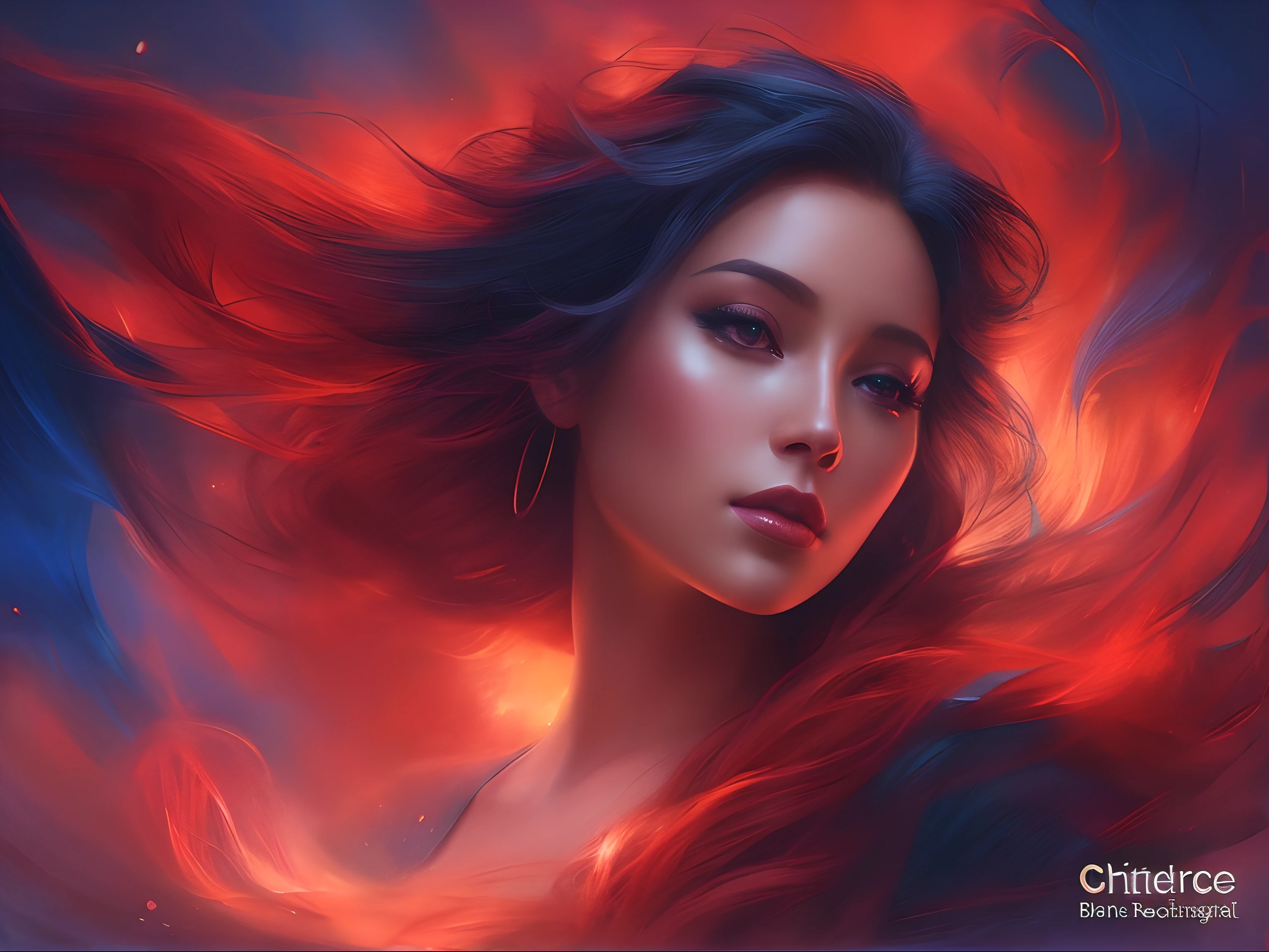 um close de uma mulher com cabelos longos e um vestido vermelho, linda arte digitalwork, Charlie Bowater cores ricas e profundas, stunning digital illustration, bela arte uhd 4k, lindo retrato de arte de fantasia, linda arte digital, linda pintura digital, neoartcore e charlie bowater, impressionante pintura digital, beautiful digital illustration, retrato de fantasia digital, linda arte digital