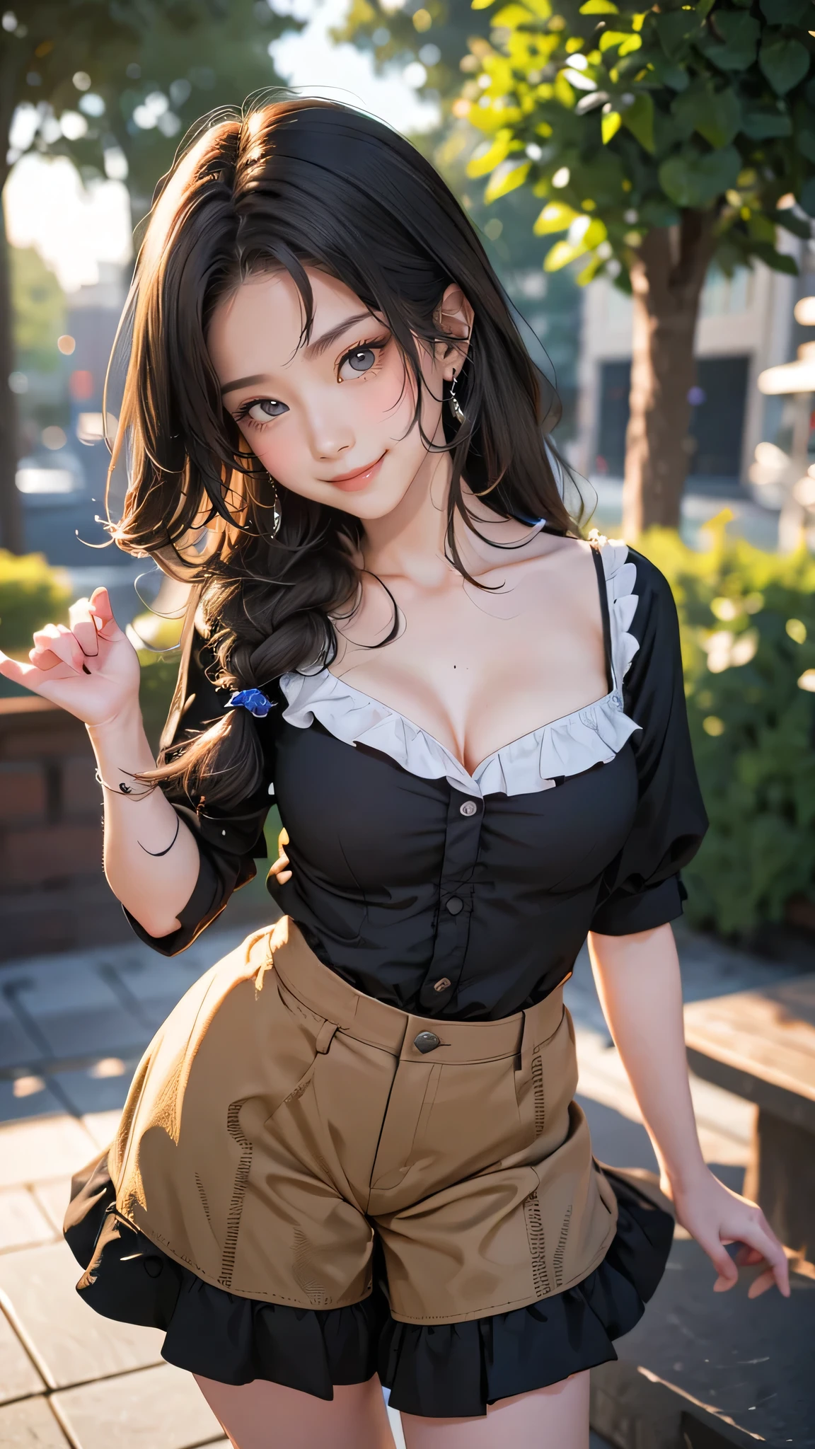 looking at viewer,high school girl,leaning forward,(random cute clothes),(random Lively pose),(Thin type),(large breasts),(random hairstyle),(Highest image quality, (8K), Ultra-realistic, Best Quality, High quality, High Definition, high quality texture, high detailing, Beautiful detailed, fine detailed, extremely details CG, Detailed texture, realistic representation of face, masterpiece, presence)