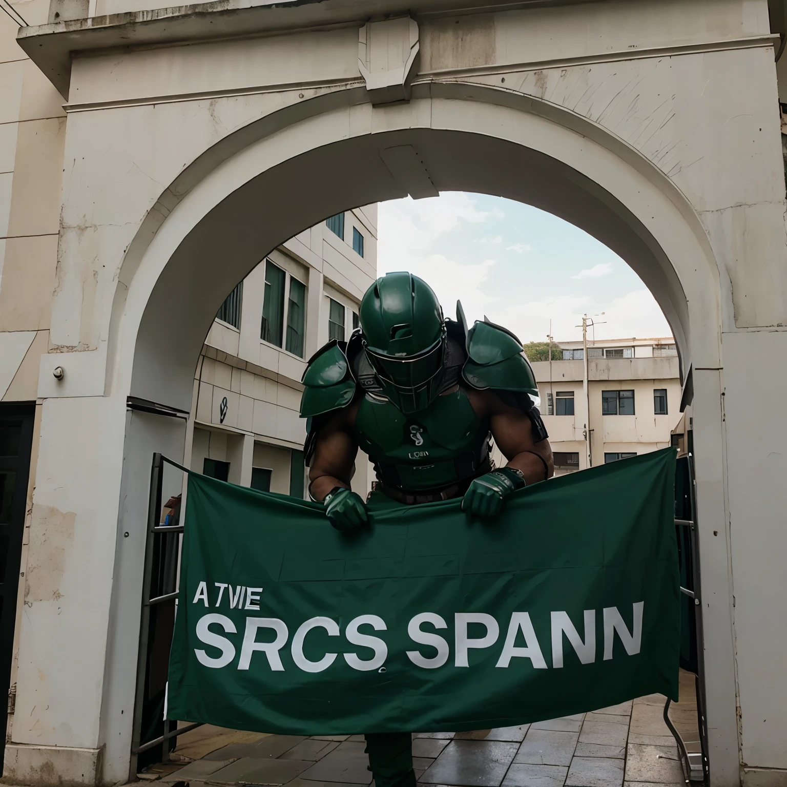Logo de um spartano escrito spartan fornecedor