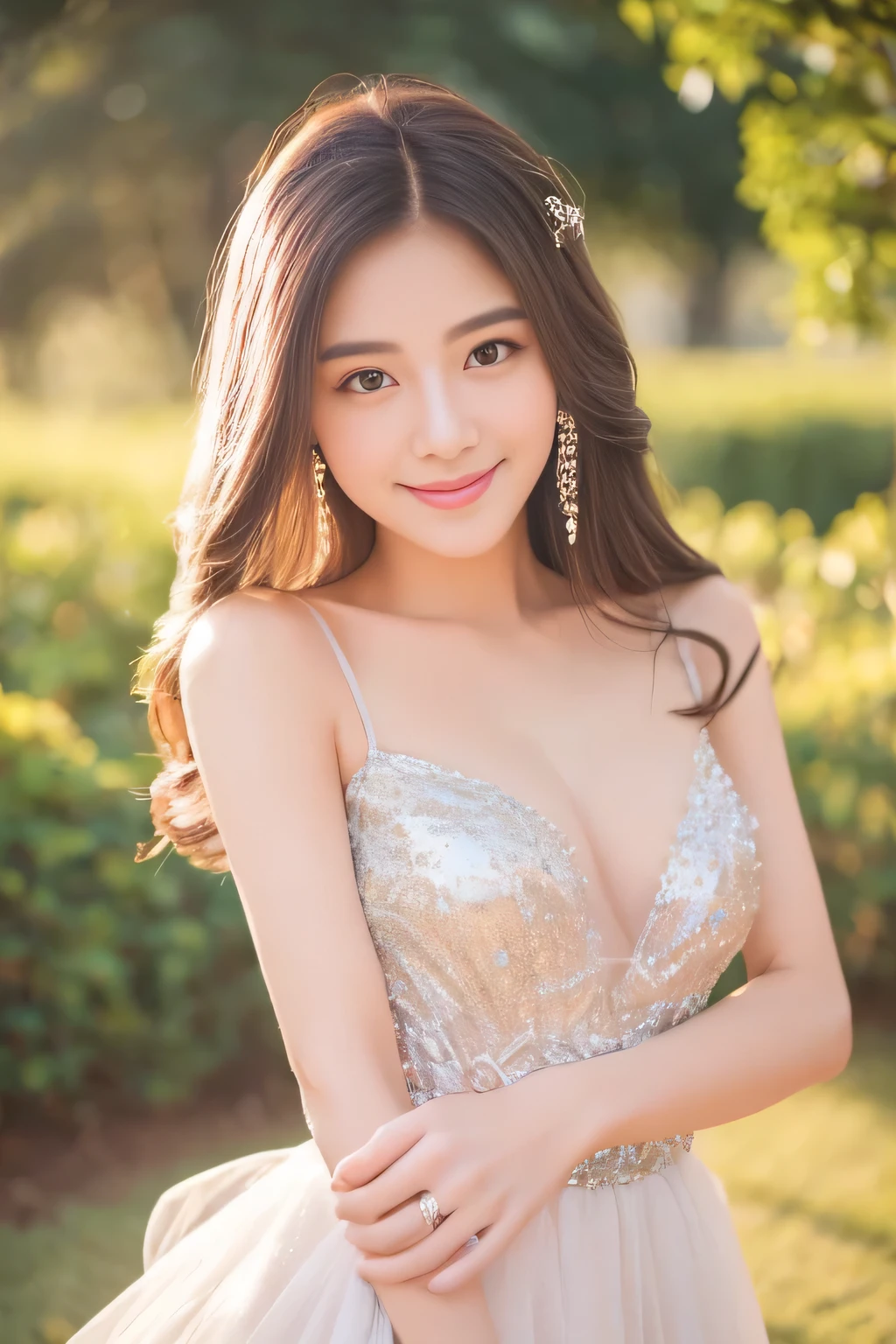 masterpiece:1.5、high resolution、high quality、Perfect beautiful girl:1.5、Perfect Anatomy、Beautiful limbs、double eyelid、Sparkle in the eyes、(Beautiful Skin、Everything is an expression of love)、Professional camera photography、gravure:1.5、Eternal brilliance:1.5、