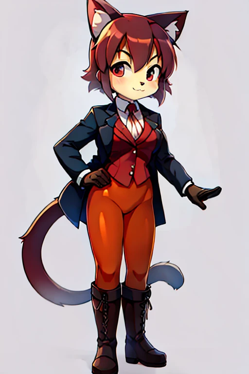 2 boys, cat, furry, bodyfur, blazer, bottomless, color tights, gloves, boots