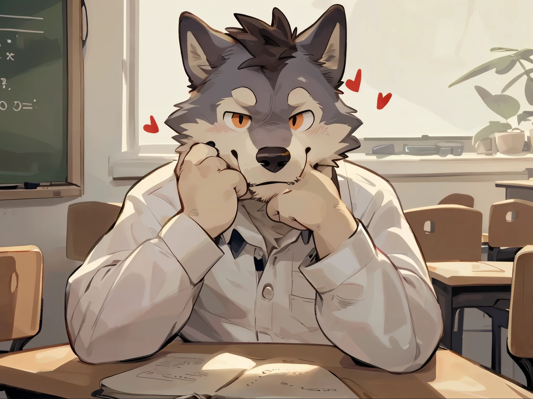 Wolf,Gay,blush,Sweat,Handsome,Couple,Asking for a kiss,blush,Heart symbol,Looking up,Eyes are hearts,In the school classroom,First Person View,Wearing a uniform,Cowgirl,to tears,Ride on top,Embarrassing,Confession