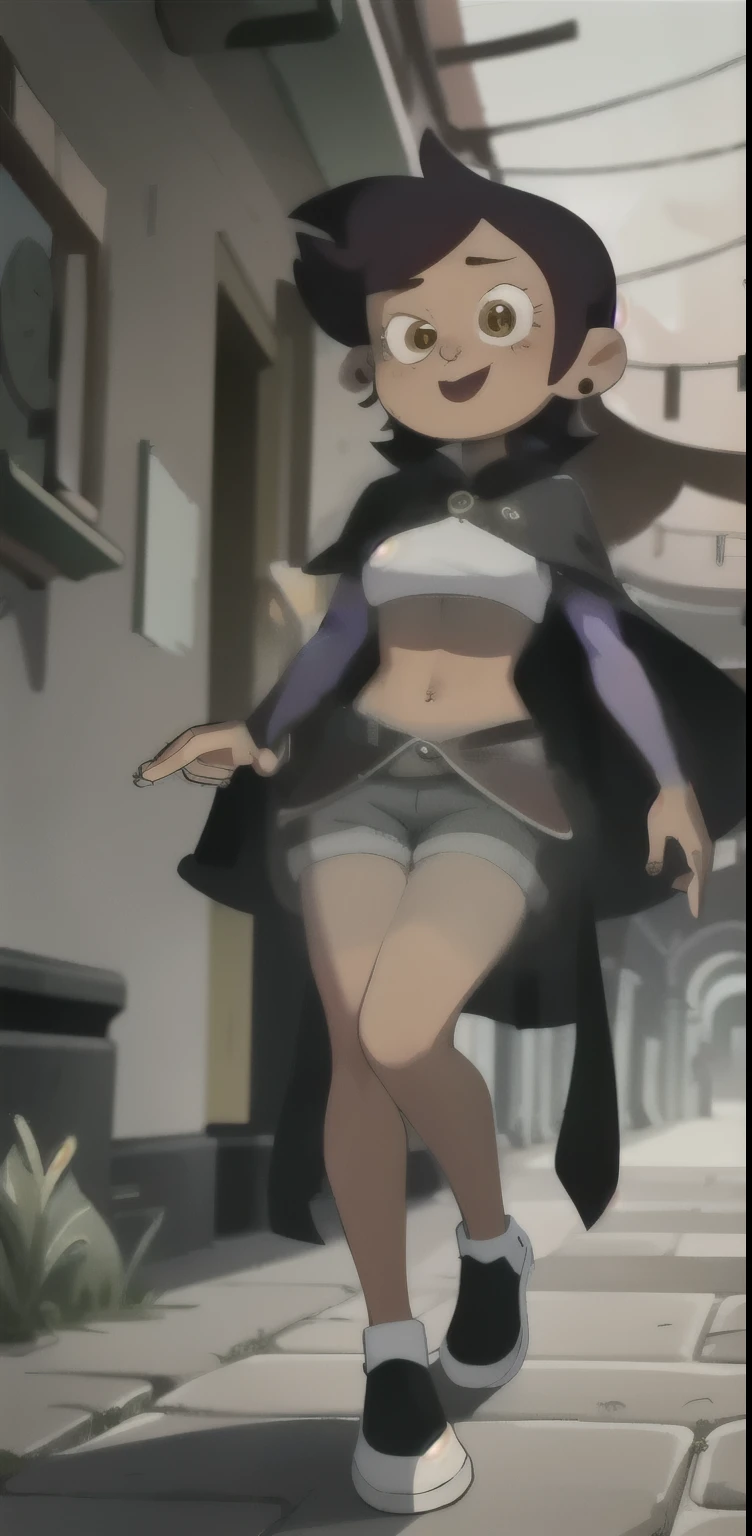 A person is standing with their shirt lifted, revealing a beautiful and detailed belly button. The person's belly button is the focal point of the image, with all its intricate details highlighted. The person is depicted in a realistic and lifelike style, with ultra-detailed rendering that brings out every minute feature. The lighting is softly diffused to accentuate the curves and shadows around the belly button. The color palette is warm and natural, with the skin tone complementing the overall aesthetic. The image quality is of the highest caliber, with a resolution of 4K or even 8K, making it a true masterpiece. The artwork medium can vary, ranging from a traditional oil painting to a digital illustration or a high-resolution photograph. The background can be minimalistic or have additional artistic details that enhance the overall composition. The focus is primarily on the belly button, capturing its beauty and uniqueness. Whether it's a male or female belly button, the image display and lighting will be tailored accordingly. The image conveys a sense of sensuality and mystery, inviting the viewer to appreciate the intricacies and aesthetics of the belly button. their skirt is short and loose showing of her legs with absolutely no regrets. her clothing is skimpy and revealing but she dosen't care, she loves walking around feeling the wind on her bare skin