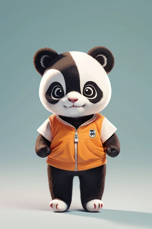 Gato naranjo tierno vestido de panda
