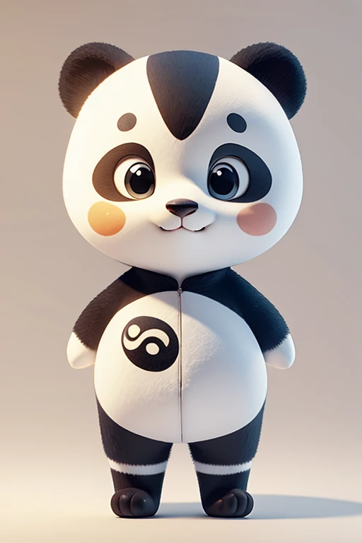 Gato naranjo tierno vestido de panda