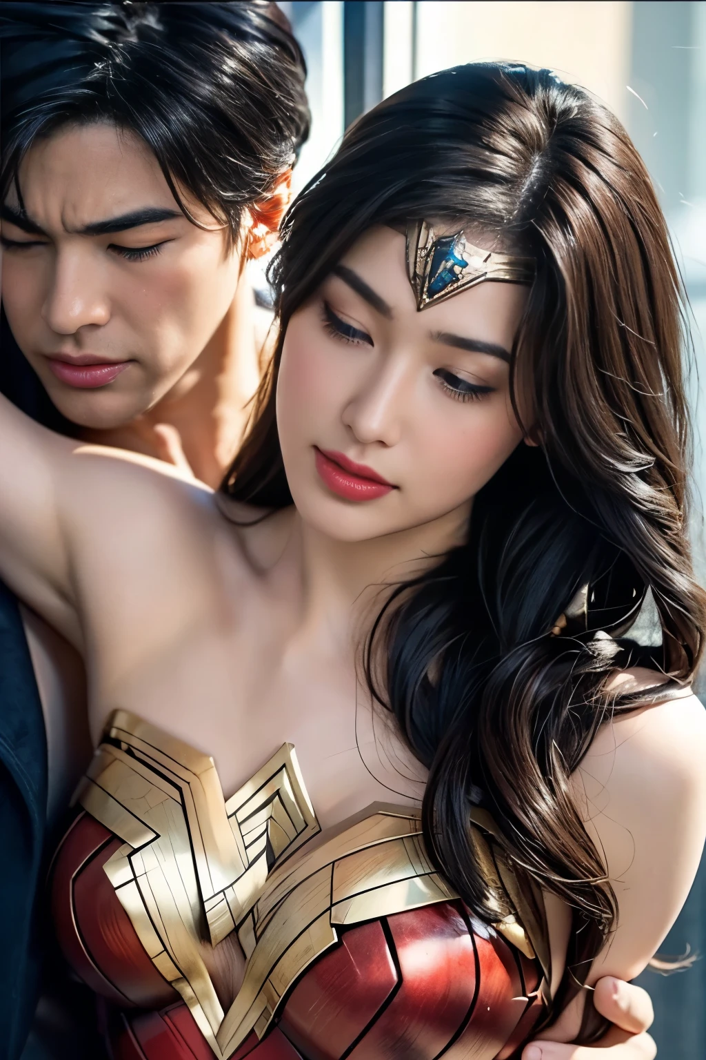 私はWonder Womanです、完璧なWonder Womanの衣装,お姫様Hugged,Hugged,Hugged,Can be lifted,Men lick my face with their tongues,The guys lick my head with their tongues,Men lick my hair with their tongues,My body is licked by men,sleeping face,Close ~ eyes,Open your mouth,Tired face,Face of Suffering,sleeping face,slap,Getting punched in the face,Conflict with men,Fight with the men,Surrounded by men,,caught between men,Being held back by men,Entanglement with males, Attacked by men,Brown Hair, masterpiece、beautiful girl、fine 目、puffy eyes、highest quality, 超High resolution, (reality: 1.4), Cinema Lighting,so beautiful、Beautiful Skin、(超reality的な)、(High resolution)、(8k)、(Very detailed)、(beautiful and fine 目)、(Very detailed)、 Detailed face、Diagonal bangle hair、Brown Hair、20-year-old、Wonder Womanのコスプレ,Wonder Woman