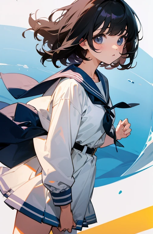 Cute Girls、Black Hair、Bangs、Sailor suit