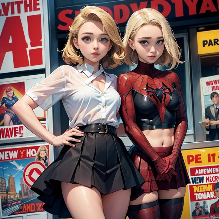 Hayden Panettiere、マーベル・コミック映画のPoster, Very beautiful, Movies about Spiderman, sexy, whole body, I'm wearing a skirt、Premiere date, Poster、belly buttonを突き出す、new york、She's wearing a torn Spider-Man suit,The suit is torn、Wearing a skirt、 Red and black color scheme,dynamic、masterpiece、highest quality、Ultra-detailed、Very detailed、A delicate and beautiful shine、超A high resolution、Cinematic,Break,Breakdrop,(Torn clothes:1.5), (Wet clothes:1.4), Bare shoulders,Real Rain,Wet Hair,belly button、Exposing Skin、sexyな肩を見せてる