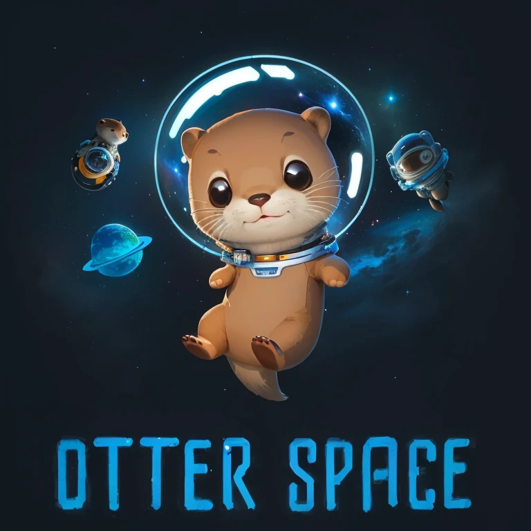 there is a cartoon otter in a space suit floating in the air, outter space, outerspace, outer space, anthropomorphic otter in costume, in outer space, cute otter, otter wearing a spacesuit, anthropomorphic furry otter, from outer space, dreaming of outer space, fantasy otter love, otter, cute otter sailor eat cake, beautiful galaxies and bright stars in the background