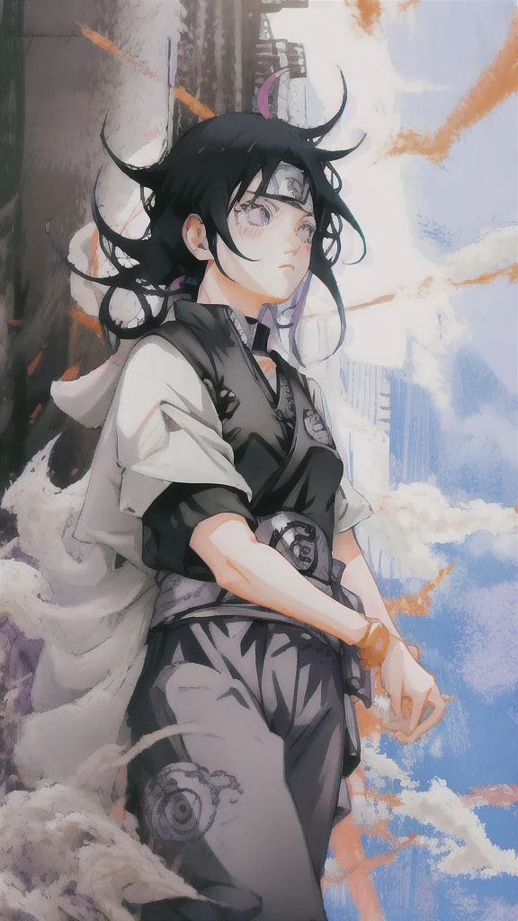 ANIME NARUTO SHIPPUDEN GIRL BLACK HAIR AND purple EYES