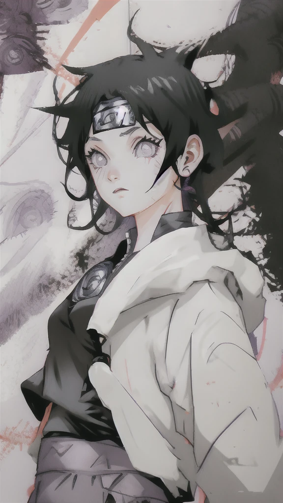 ANIME NARUTO SHIPPUDEN GIRL BLACK  HAIR AND purple EYES 