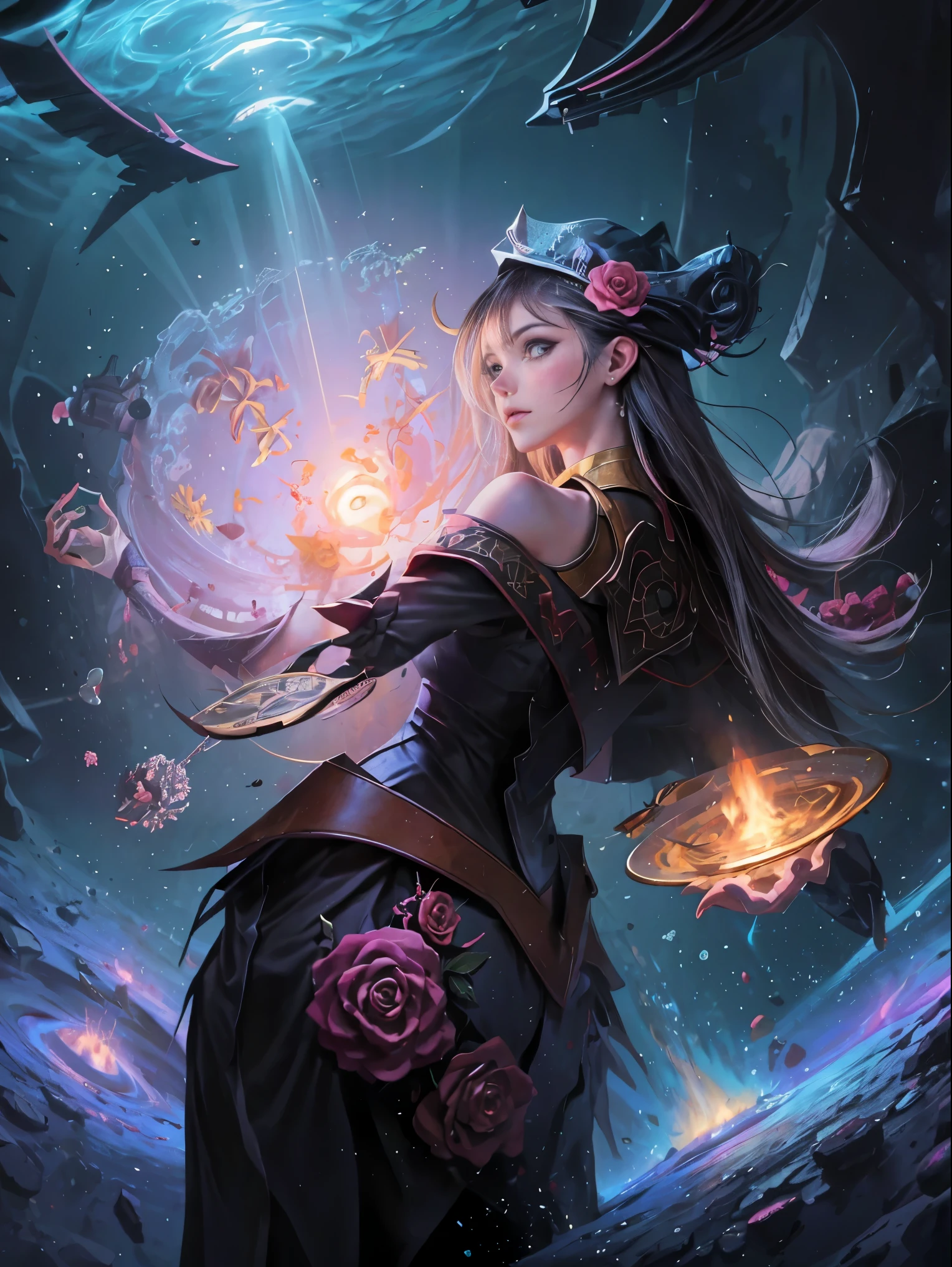arte oficial, fondo de pantalla de unidad 8k, ultra detallado, hermoso and aesthetic, hermoso, Obra maestra, mejor calidad, (zenenredo, mandala, enredo, enenredo), (flower ecstasy:1.2) dynamic angle, tiro de vaquero, the most hermoso form of chaos, elegant, a brutalist designed, colores vivos, romanticismo, atmospheric