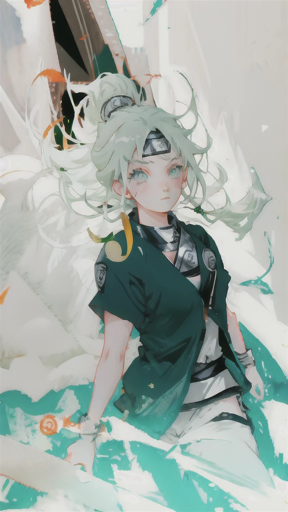ANIME NARUTO SHIPPUDEN GIRL WHITE HAIR AND green EYES