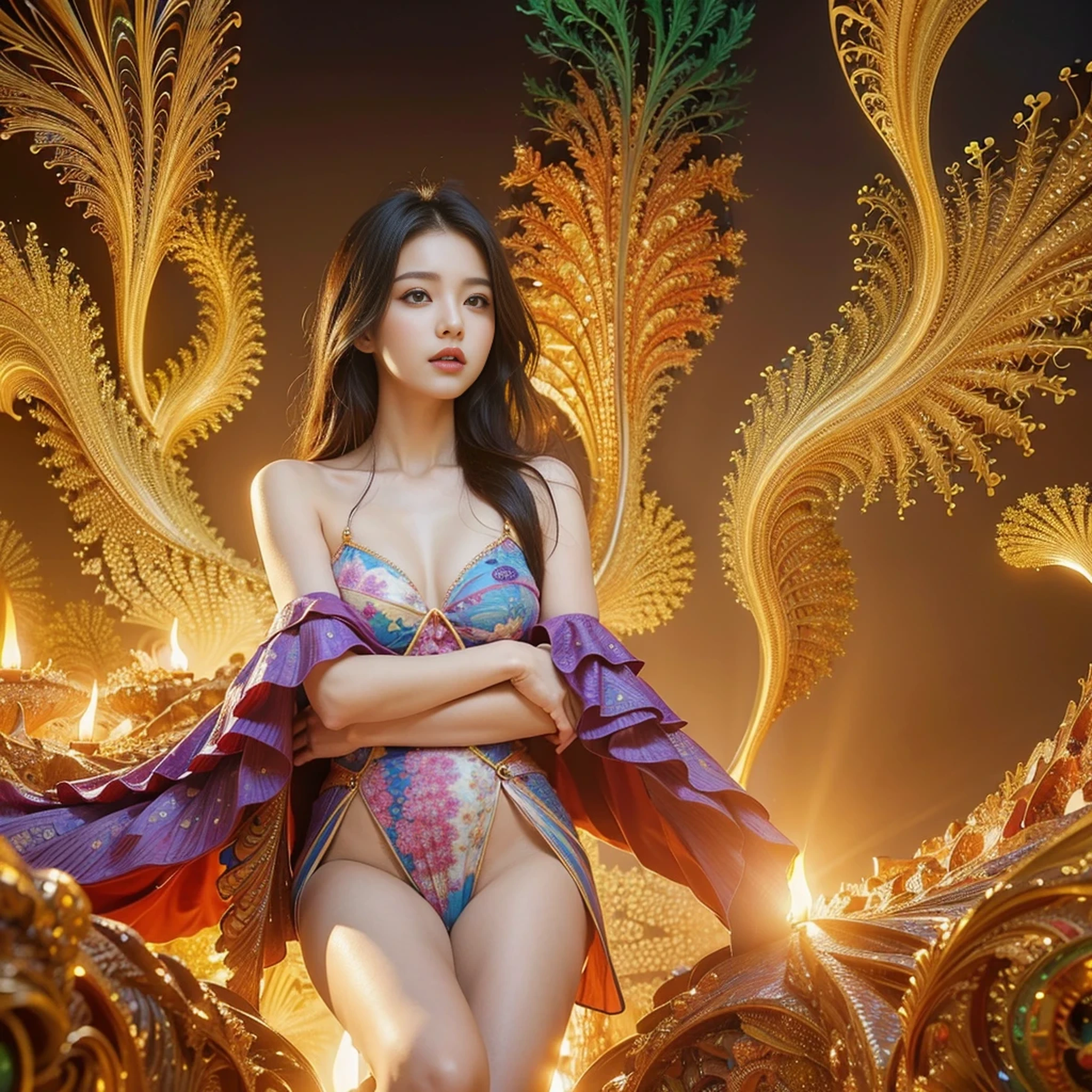 (masterpiece, top quality, best quality, official art, beautiful and aesthetic:1.2), (1girl:1.3), extreme detailed,(fractal art:1.3),colorful,highest detailed
