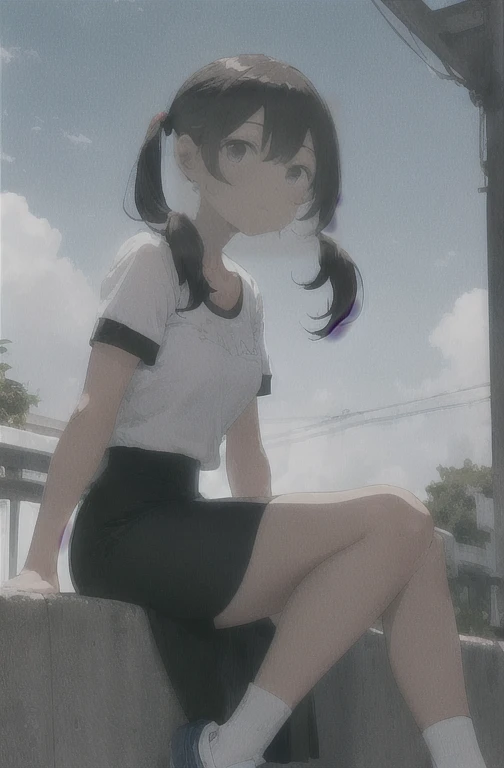 obra de arte,melhor qualidade,visto de baixo,1 garota,Sozinho,pernas cruzadas,sitting position,Sem sapatos,cintura fina,(pencil skirt:1.2),coxas pretas,camisa social,kisaki,cabelo preto,duplo bom,twintails,enfeite de cabelo de borboleta,Cabelo longo,seios pequenos,