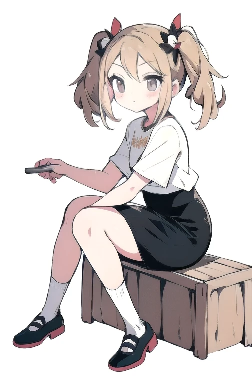 obra de arte,melhor qualidade,visto de baixo,1 garota,Sozinho,pernas cruzadas,sitting position,Sem sapatos,cintura fina,(pencil skirt:1.2),coxas pretas,camisa social,kisaki,cabelo preto,duplo bom,twintails,enfeite de cabelo de borboleta,Cabelo longo,seios pequenos,