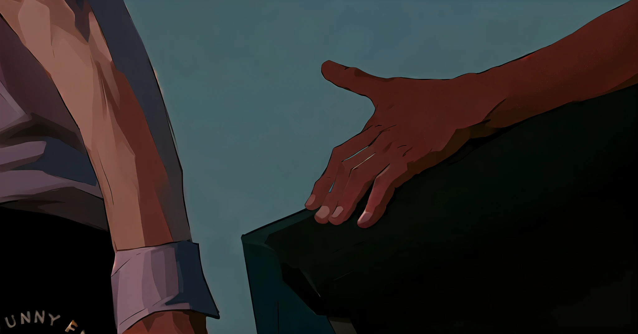 una mano tratando de alcanzar  el brazo de un chico