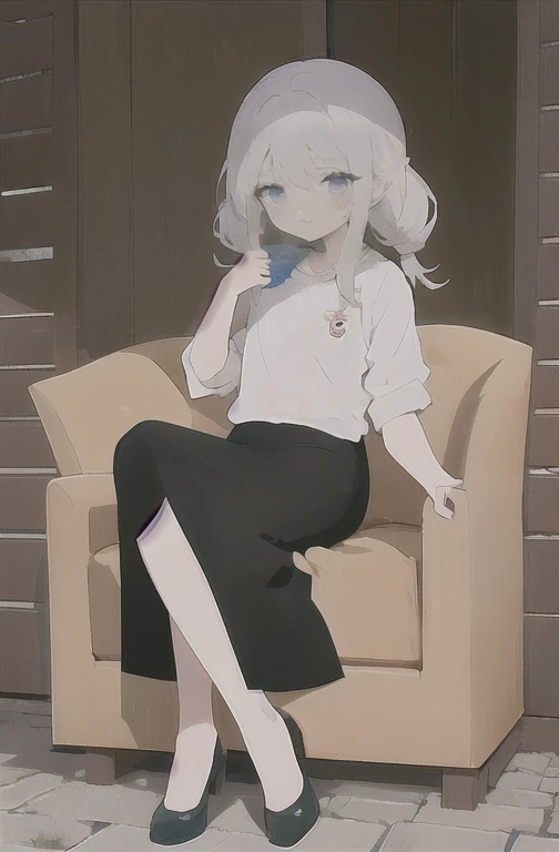 obra de arte,melhor qualidade,visto de baixo,1 garota,Sozinho,pernas cruzadas,sitting position,Sem sapatos,cintura fina,(pencil skirt:1.2),coxas pretas,camisa social,kisaki,cabelo preto,duplo bom,twintails,enfeite de cabelo de borboleta,Cabelo longo,seios pequenos,