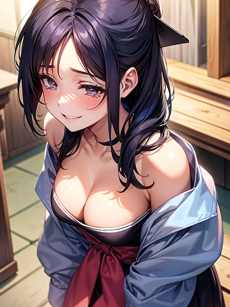 graduation ceremony, Wearing her high, she shed tears of emotion, I smiled happily, I saw that smile up close, Cleavage,