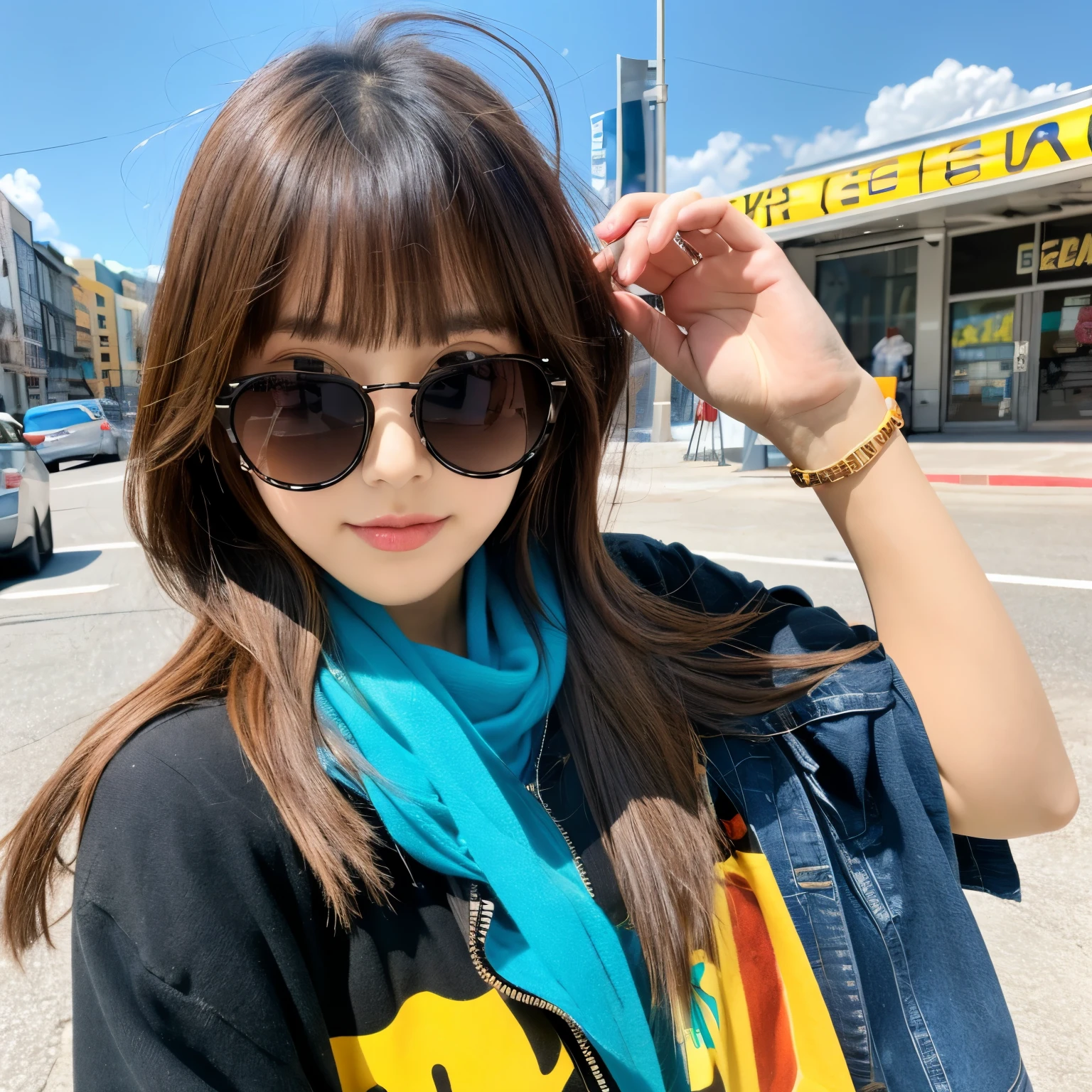 Cool girl with sunglasses