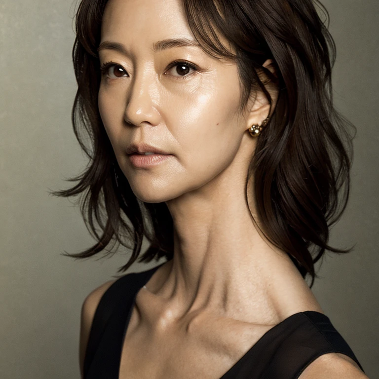 ((highest quality)), ((8K)), ((masterpiece:1.3)), (perfect look), (photorealism:1.6), 52 year old Japanese woman, solo