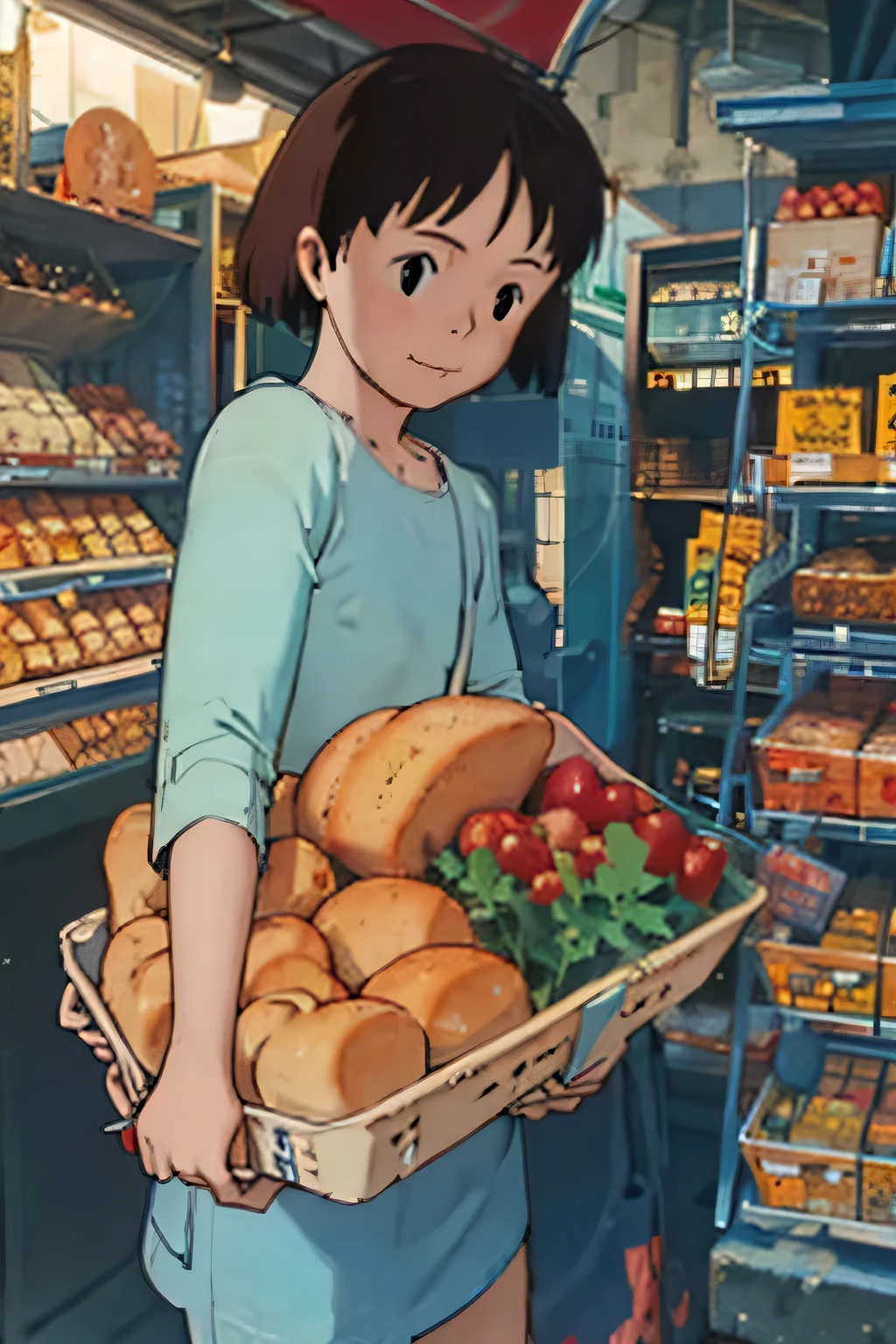 shopping together at a small pharmacy and market