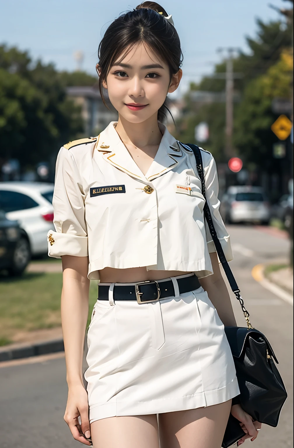 Actual Photos、Highest imYear quality、Realistic、Beautiful woman、Beautiful thighs、Beautiful Face、本当の私は何Yearも、federal army uniform miniskirt、ponytail、Yuriko Yoshitaka、16 year old Japanese female、Zuo々Ki Nozomi:1.4、pretty girl、White pantiesが見える、1６Year、（White panties:1.3）、Ultra mini skirt、Beautiful thighs、White panties、ピンクのミニスカートがめくれてWhite pantiesが見えてる