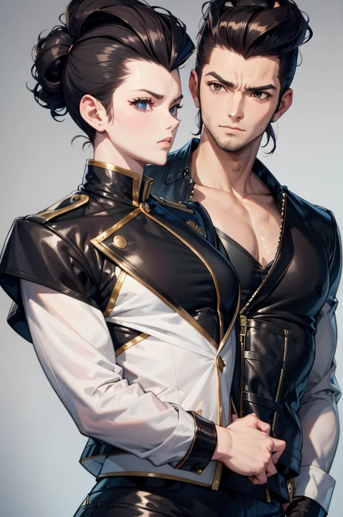 a couple of men standing next to each other, by Lü Ji, artgerm and ilya kushinov, stephen lau and artgerm, artgerm and warren louw, by An Zhengwen, by WLOP, jin shan and ross tran, caravaggio and artgerm, cgsociety 9, artgerm and genzoman --auto --s2