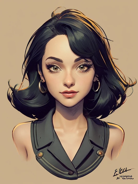 Personagem mulher estilo atompunk Fallout 4 cabelos pretos atriz Ella Purnell com marcas de guerras Imagem de desenho animado de uma mulher .Ilustracaoo estilo desenho animado, estilo de arte dos desenhos animados, estilo de arte dos desenhos animados, digital illustration style, estilo atompunk design de personagens altamente detalhado, arte digital detalhada coragem,actress Ella Purnell with black hair slim body Forest fan art, Design de cabelos pretos personagens de retrato, beautiful digital illustration, retrato de alta qualidade, Arte em quadrinhos, s . Eyelined eyes, medium bust and wonderful sexy clothes. image expression of sexual desire from waist to head illustration atompunk style Fallout 4 The perspective is from below, enfatizando a majestade e o poder da Gigante."atriz Ella Purnell cabelos pretos