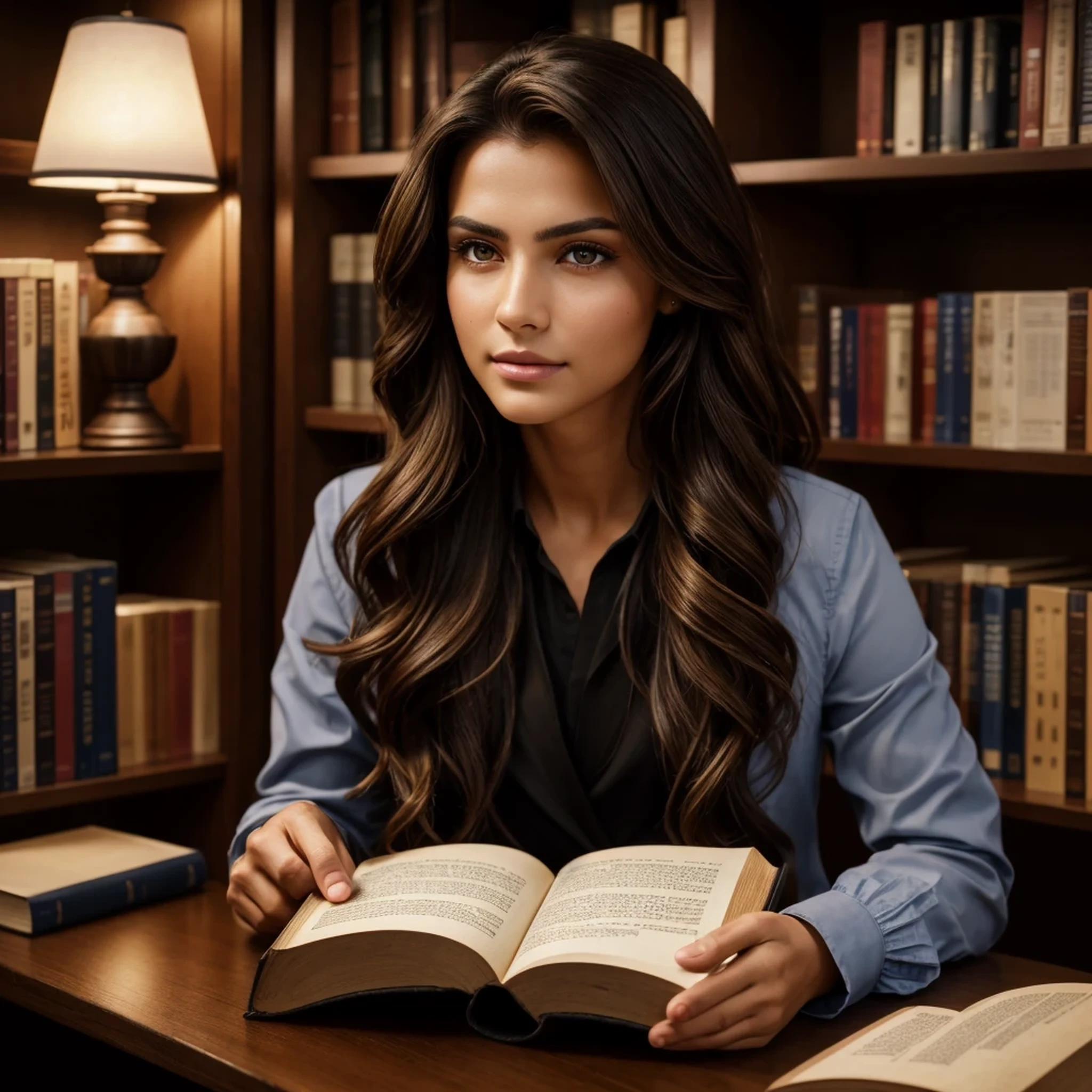 Photo of a man with 75 years, beautiful brunette ((Model)) Christian Pastor, Looking forward seated, Light brown eyes, wavy hair, very imposing, feature of security and elegance, ((wearing palitó well ally)), (hypnotic), very detailed face, beautiful eyes, [in good shape],is holding a book apparently is a bible and behind a bookshelf, lovely,  (Rembrandt Lighting), zeiss lens, ultra realistic, (highly detailed skin: 1.2), 8k uhd, dslr, Dramatic Rim light, high quality, Fujifilm XT3,