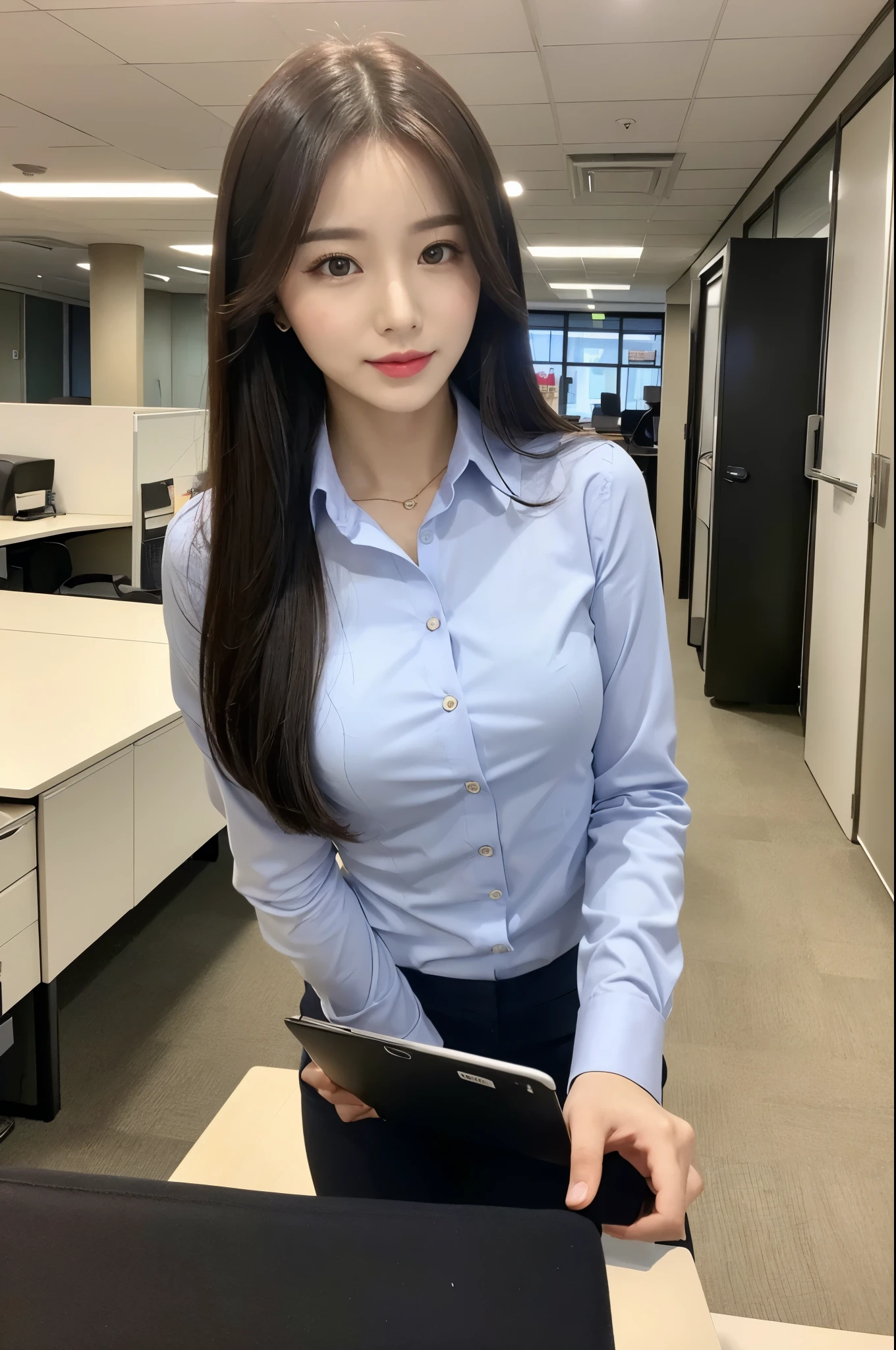 look at me,A smart and beautiful secretary,Automatic in the office