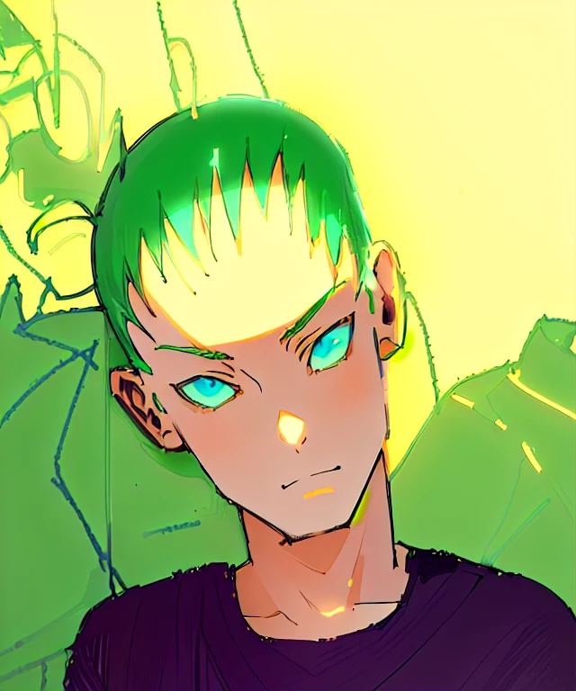 anime characters stand in front of a green wall, color manga scan, menino anime de cabelo laranja, color manga panel, no estilo anime, em estilo anime, Japanese anime style, personagem de estilo anime, shaded cell!!!, shaded cell adult animation, cel - estilo de arte sombreado, estilo anime hiper detalhado, estilo anime semi-realista, cel sombreado!!!