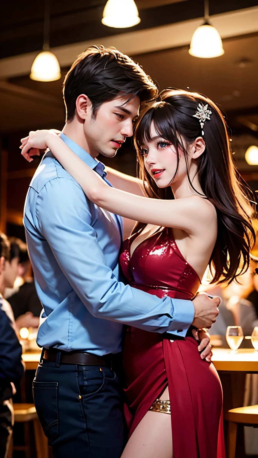 Couple dancing in a club、Handsome Men and Beautiful Women