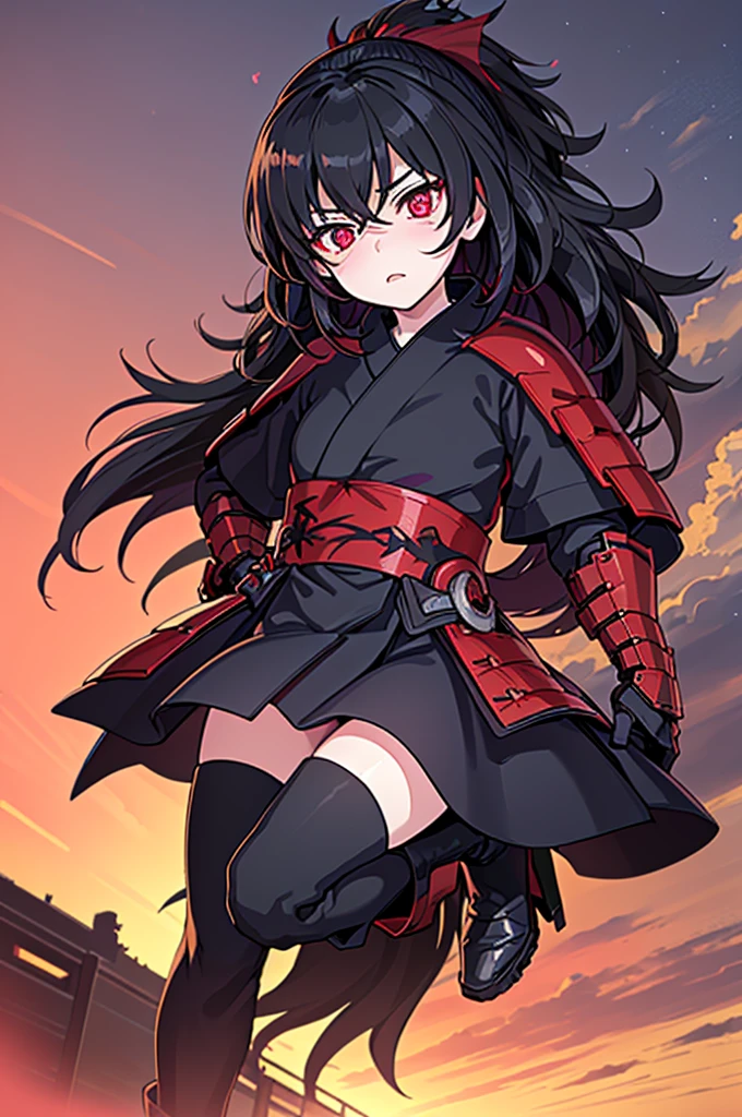 Anime, Girl, (((1girl))), (((Waifu, Raven Branwen, Raven Branwen Waifu))), (((Black Hair, Messy Hair))), ((Crimson Red Eyes eyes: 1.3, Upturned Eyes: 1, Perfect Eyes, Beautiful Detailed Eyes, Gradient eyes: 1, Finely Detailed Beautiful Eyes: 1, Symmetrical Eyes: 1, Big Highlight On Eyes: 1.2)), (((Lustrous Skin: 1.5, Bright Skin: 1.5, Skin Fair, Shiny Skin, Very Shiny Skin, Shiny Body, Plastic Glitter Skin, Exaggerated Shiny Skin, Illuminated Skin))), (Detailed Body, (Detailed Face)), Young, ****ta, (Best Quality), (((Bicep-high Gauntlets, Armored Boots, Thigh-high Heeled Boots, Armored Gauntlets))), (((Battle Kimono))), (((Skirt))), High Resolution, Sharp Focus, Ultra Detailed, Extremely Detailed, Extremely High Quality Artwork, (Realistic, Photorealistic: 1.37), 8k_Wallpaper, (Extremely Detailed CG 8k), (Very Fine 8K CG), ((Hyper Super Ultra Detailed Perfect Piece)), (((Flawless masterpiece))), Illustration, Vibrant Colors, (Intricate), High Contrast, Selective Lighting, Double Exposure, HDR (High Dynamic Range), Post-processing, Background Blur