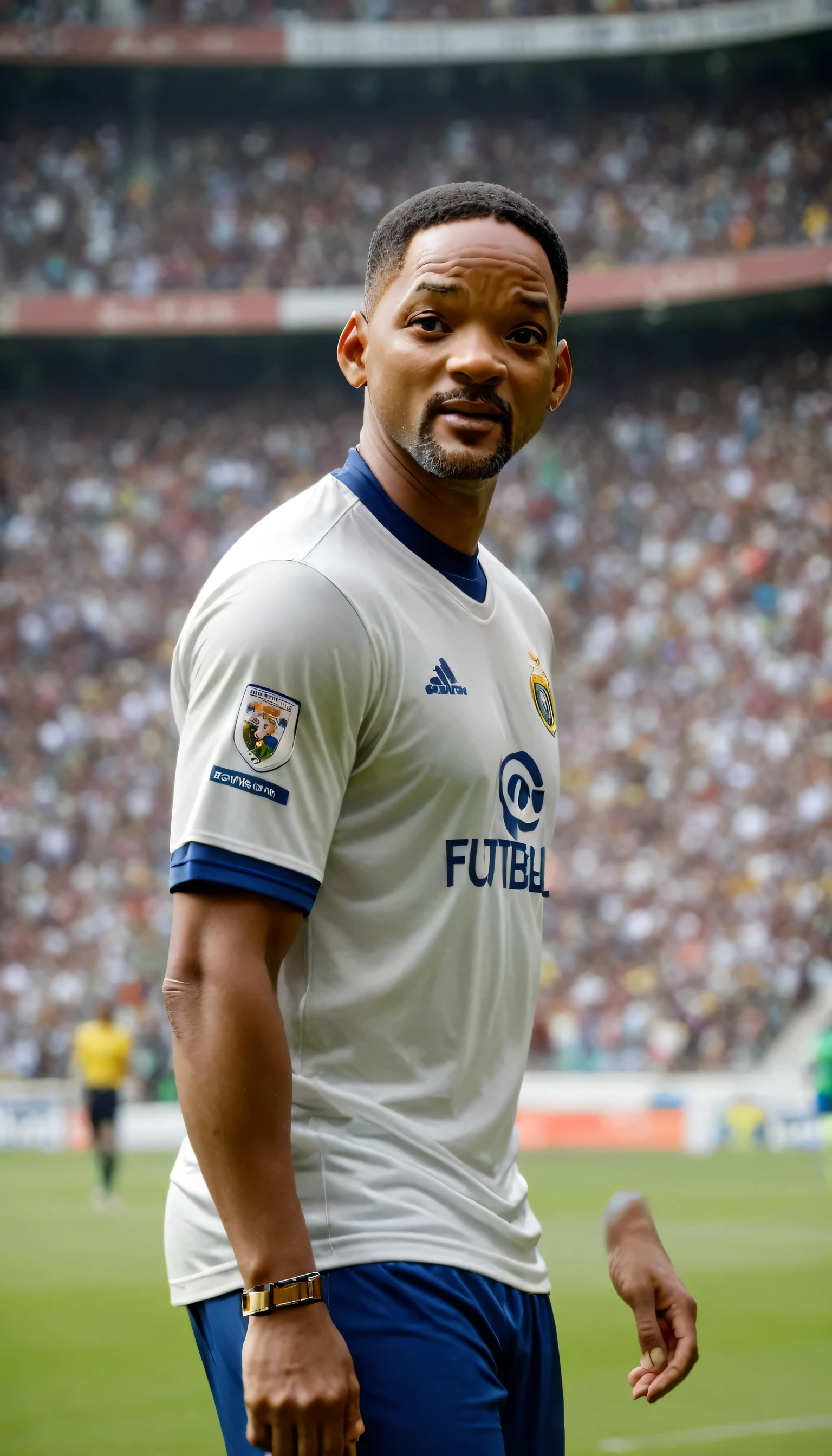 Will Smith com camiseta clube de futebl Corinthias, fotorrealismo, Qualidade ultra-alta, fechar-se