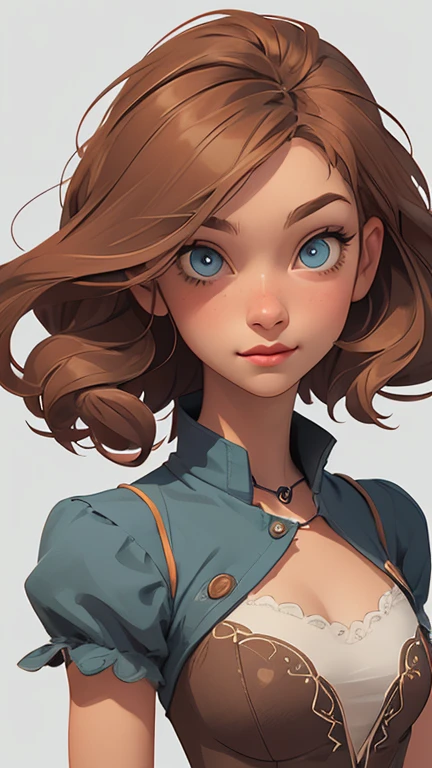 Female Character in Cartoon Style Digital Art Style Illustration Cartoon image of a woman .Ilustra??o estilo desenho animado, estilo de arte dos desenhos animados, Ella Purnel lestilo Cartoon style digital illustration artgerm style cartoon art style, digital illustration style, design de personagens altamente detalhado, arte digital detalhada coragem, Forest fan art, Design de personagens de retrato, beautiful digital illustration, retrato de alta qualidade, Arte em quadrinhos, mulher jovem cabelo com transas lindas . Beautiful lined eyes Medium large bust and wonderful sexy clothes. image expression of sexual desire from the waist to the illustration Ella Purnellstyle Cartoon style digital illustration artgerm style