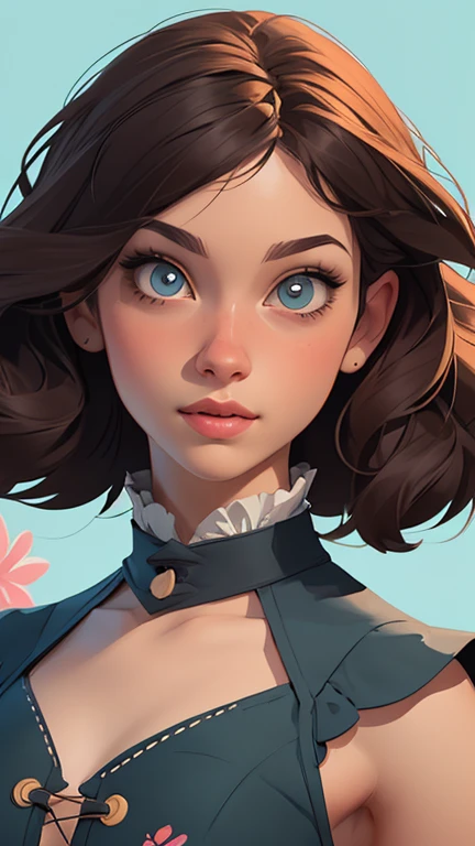 Female Character in Cartoon Style Digital Art Style Illustration Cartoon image of a woman .Ilustra??o estilo desenho animado, estilo de arte dos desenhos animados, Ella Purnel lestilo Cartoon style digital illustration artgerm style cartoon art style, digital illustration style, design de personagens altamente detalhado, arte digital detalhada coragem, Forest fan art, Design de personagens de retrato, beautiful digital illustration, retrato de alta qualidade, Arte em quadrinhos, mulher jovem cabelo com transas lindas . Beautiful lined eyes Medium large bust and wonderful sexy clothes. image expression of sexual desire from the waist to the illustration Ella Purnellstyle Cartoon style digital illustration artgerm style