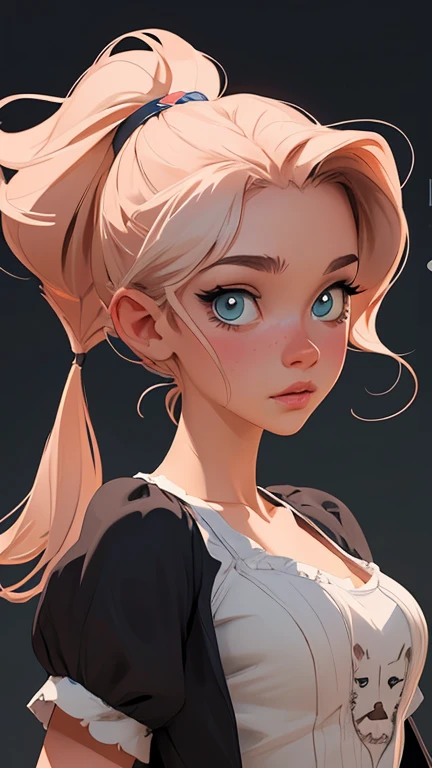 Female Character in Cartoon Style Digital Art Style Illustration Cartoon image of a woman .Ilustra??o estilo desenho animado, estilo de arte dos desenhos animados, Ella Purnel lestilo Cartoon style digital illustration artgerm style cartoon art style, digital illustration style, design de personagens altamente detalhado, arte digital detalhada coragem, Forest fan art, Design de personagens de retrato, beautiful digital illustration, retrato de alta qualidade, Arte em quadrinhos, mulher jovem cabelo com transas lindas . Beautiful lined eyes Medium large bust and wonderful sexy clothes. image expression of sexual desire from the waist to the illustration Ella Purnellstyle Cartoon style digital illustration artgerm style