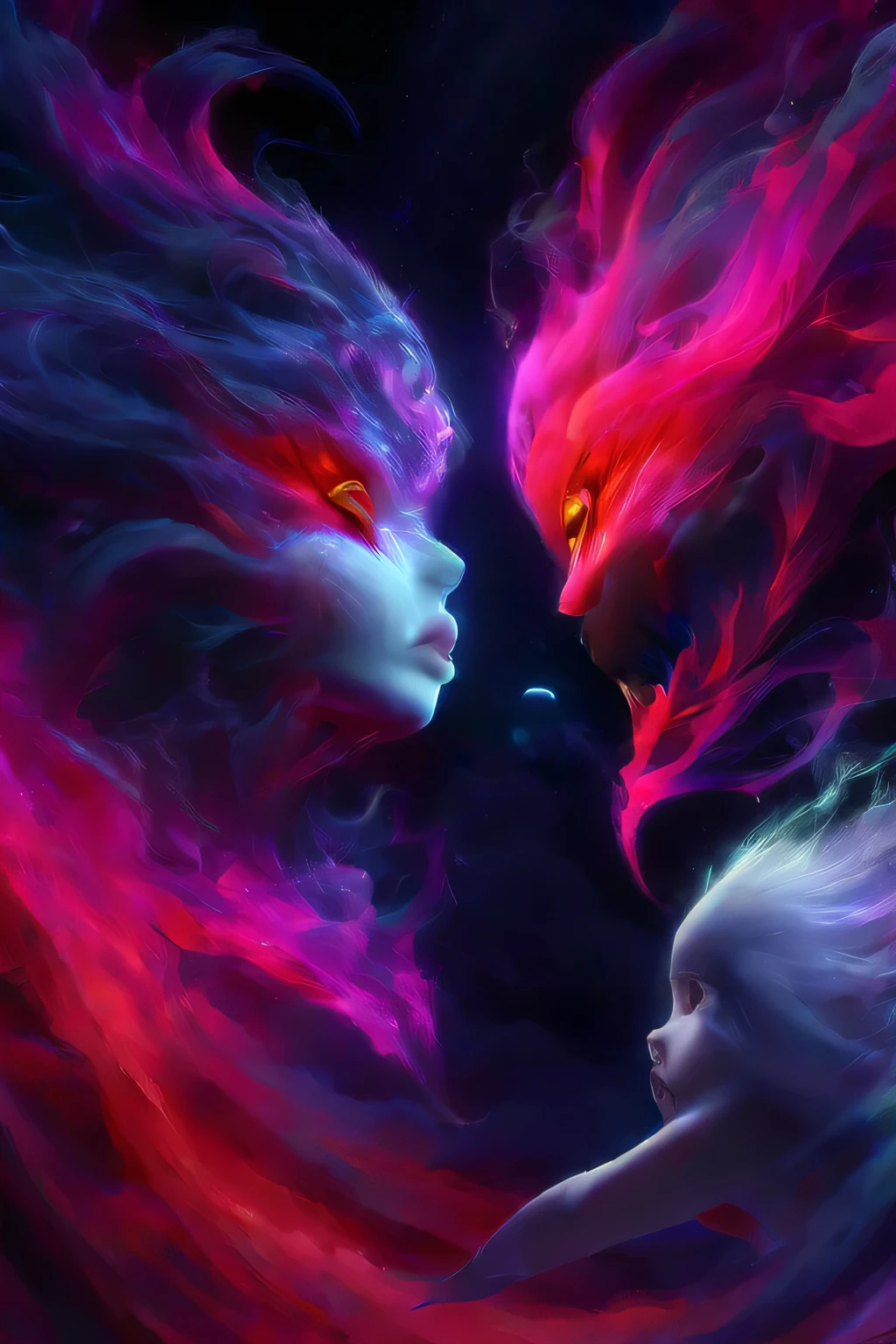 fantasy art 8k,masterpiece
pmmkr2024, magic, anime, cartoon, creature, best quality, trending on artstation,baby girl being born from the abyss of the shadows of the void,human face,two ghoulish nurses,souls I watch the birth of the baby,red moon,red clouds,night,shadows