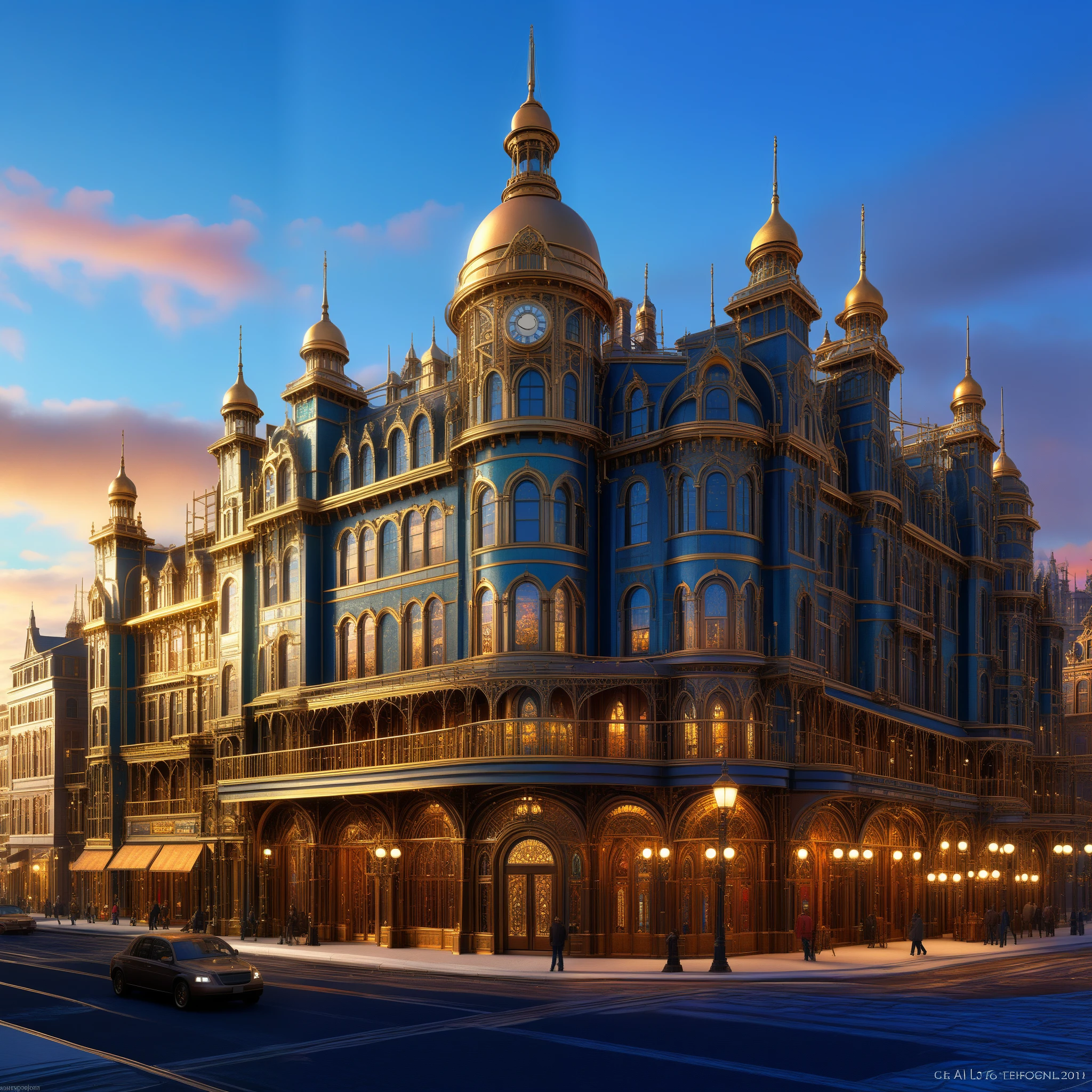 A bustling metropolis,Victorian elegance, AI innovation, ornate steam-powered constructs, high-res, ultra-detailed, realistic, vivid colors, concept artists, portraits, landscape, HDR, UHD, studio lighting, sharp focus, physically-based rendering, extreme detail description, professional, bokeh.