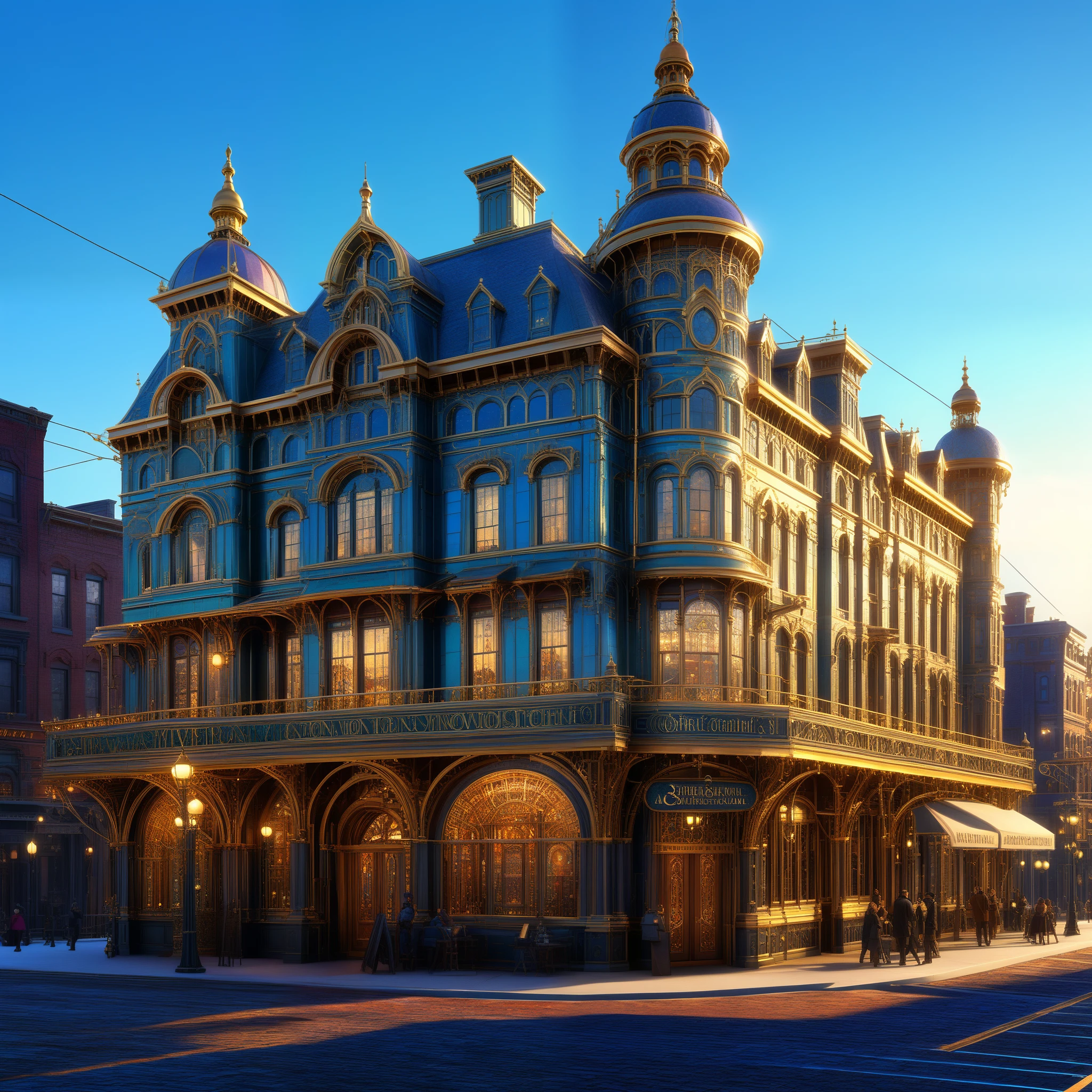 A bustling metropolis,Victorian elegance, AI innovation, ornate steam-powered constructs, high-res, ultra-detailed, realistic, vivid colors, concept artists, portraits, landscape, HDR, UHD, studio lighting, sharp focus, physically-based rendering, extreme detail description, professional, bokeh.