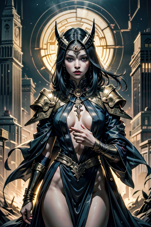 best quality,4k,8k,highres,masterpiece:1.2,ultra-detailed,realistic:1.37,Persona 5,spirit summoner,shin megami tensei,Persona user,beautiful detailed eyes,beautiful detailed lips,extremely detailed eyes and face,longeyelashes,projection of inner self,guardian spirit,unique art style,anime style,ethereal colors,dark atmosphere,nighttime setting,urban environment,neon lights,striking visual contrast,vibrant hues,elegant gesture,confident expression,stylized background,aura of power