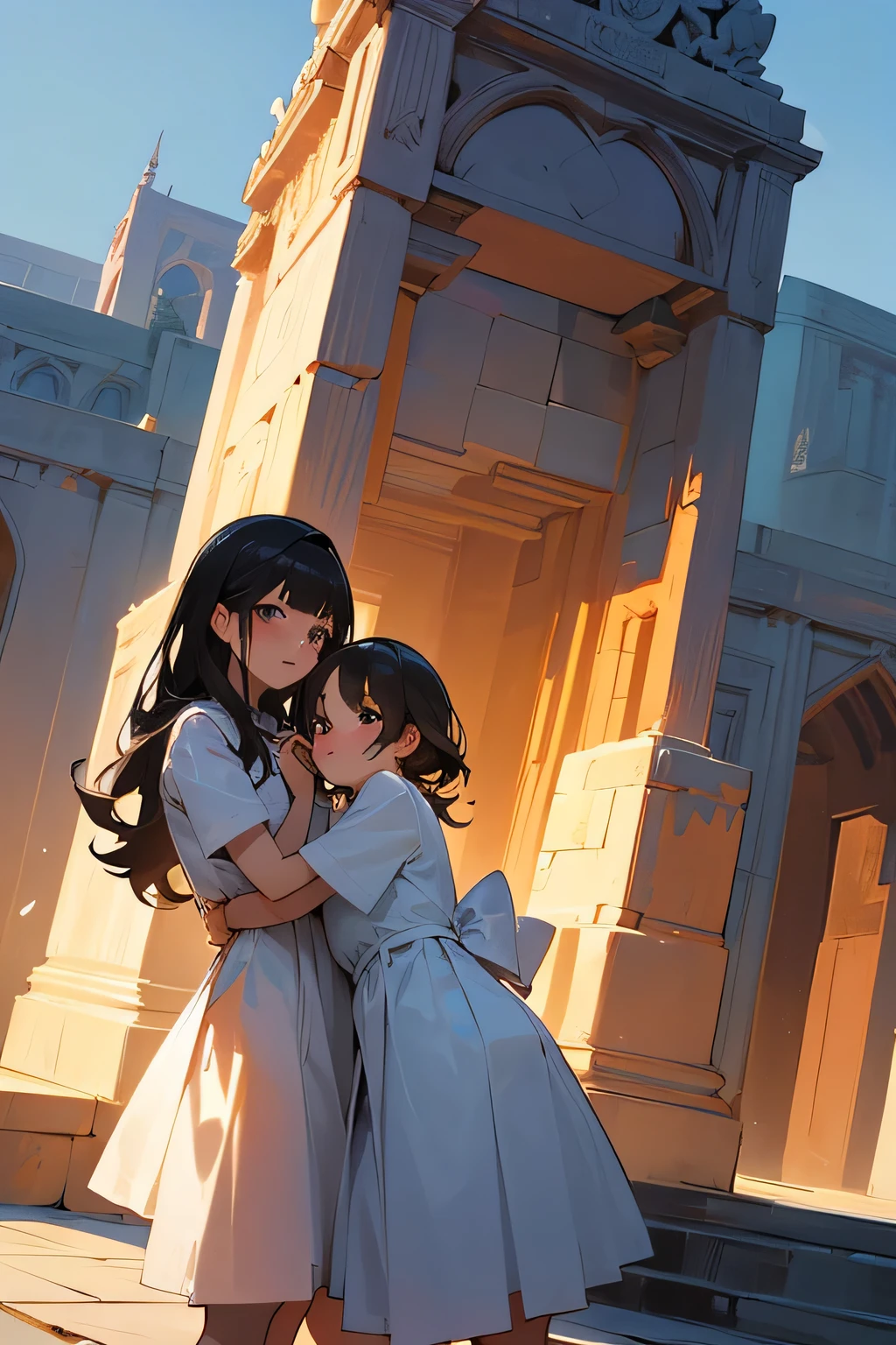 highest quality、High resolution、Detailed Background、(Beautiful face in every detail:1.4)、Anatomically correct、(Draw the usual number of fingers:1.2)、(Detailed facial expressions)、(Detailed eyes:1.2)、(Detailed eyes:1.2)、Beautiful, smooth skin、Beautiful women in their 20s、(Highly detailed face:1.4)、cute hair color、Braided long hair、Wavy Hairstyle、well-groomed eyebrows、cute eye makeup、Cute Lip Makeup、Perfect body line、In a joking manner、(Cute clothes with minimal exposure:1.2)、Cowboy Shot、
(Two beautiful women taking photos with a world heritage site and beautiful scenery in the background:1.5)、
The Parthenon is one of the most famous temples of Ancient Greece.、
The white marble buildings are beautiful and the views from the Acropolis are spectacular.、
Take a photo with the view from the top of the Acropolis hill in the background、
The Leaning Tower of Pisa is a famous tourist attraction in the city of Pisa, Italy.。
The tower itself is tilted, so you can take advantage of this to take photos with great poses and angles.、
The Taj Mahal is a world-famous white marble structure in Agra, India.、Take photos with the beautiful Taj Mahal as a backdrop, especially when lit up at night.、
Angkor Wat is an ancient Buddhist temple in Siem Reap, Cambodia。
Its beautiful stone buildings and natural scenery make it the perfect place for some stunning photos.。
Holding hands while watching the sunset、Especially when the couple is holding hands with the sunset in the background at the beach or on a mountain top.、
You can take photos of the two of you making cute poses and expressions to create special memories.、cute