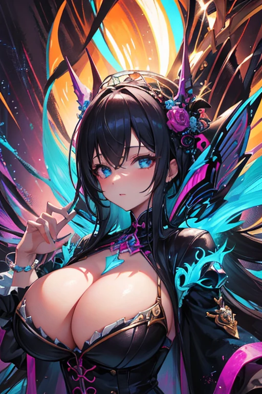 highest quality, The most beautiful woman in the world,Big Breasts,Crazy Ideas, Crazy colors, Crazy Details, Crazy contrast, Disorganized, A strange and mysterious world, A very ordinary and unremarkable frame
