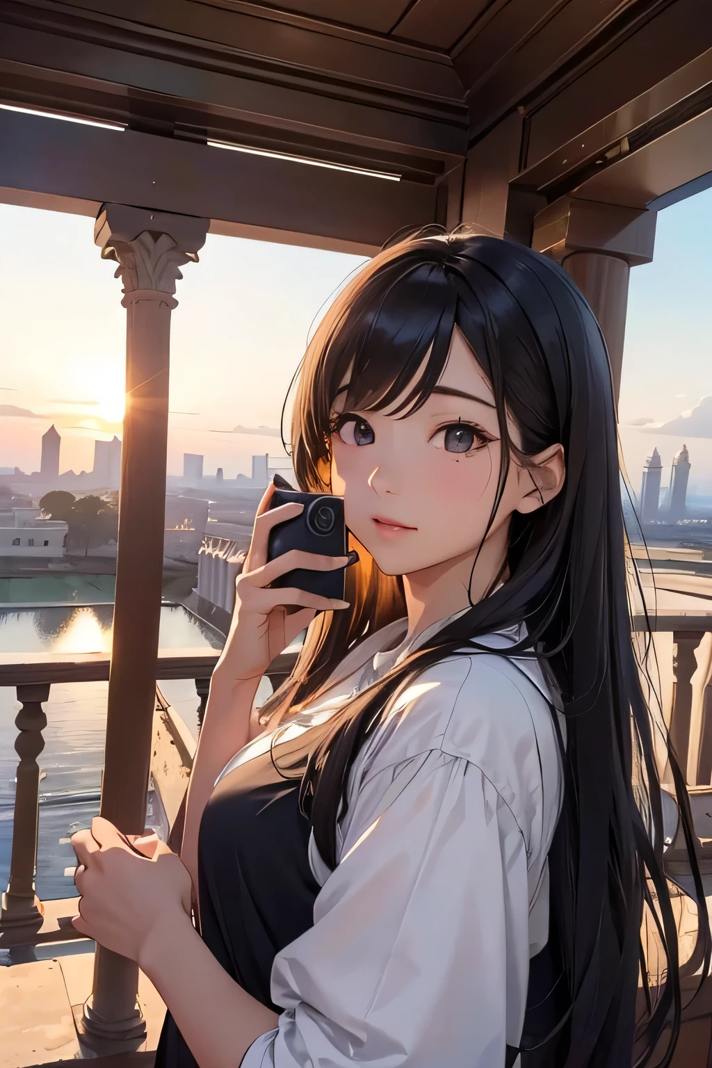 highest quality、High resolution、Detailed Background、(Beautiful face in every detail:1.4)、Anatomically correct、(Draw the usual number of fingers:1.2)、(Detailed facial expressions)、(Detailed eyes:1.2)、(Detailed eyes:1.2)、Beautiful, smooth skin、Beautiful women in their 20s、(Highly detailed face:1.4)、cute hair color、Braided long hair、Wavy Hairstyle、well-groomed eyebrows、cute eye makeup、Cute Lip Makeup、Perfect body line、In a joking manner、(Cute clothes with minimal exposure:1.2)、Cowboy Shot、
(Two beautiful women taking photos with a world heritage site and beautiful scenery in the background:1.5)、
The Parthenon is one of the most famous temples of Ancient Greece.、
The white marble buildings are beautiful and the views from the Acropolis are spectacular.、
Take a photo with the view from the top of the Acropolis hill in the background、
The Leaning Tower of Pisa is a famous tourist attraction in the city of Pisa, Italy.。
The tower itself is tilted, so you can take advantage of this to take photos with great poses and angles.、
The Taj Mahal is a world-famous white marble structure in Agra, India.、Take photos with the beautiful Taj Mahal as a backdrop, especially when lit up at night.、
Angkor Wat is an ancient Buddhist temple in Siem Reap, Cambodia。
Its beautiful stone buildings and natural scenery make it the perfect place for some stunning photos.。
Holding hands while watching the sunset、Especially when the couple is holding hands with the sunset in the background at the beach or on a mountain top.、
You can take photos of the two of you making cute poses and expressions to create special memories.、cute