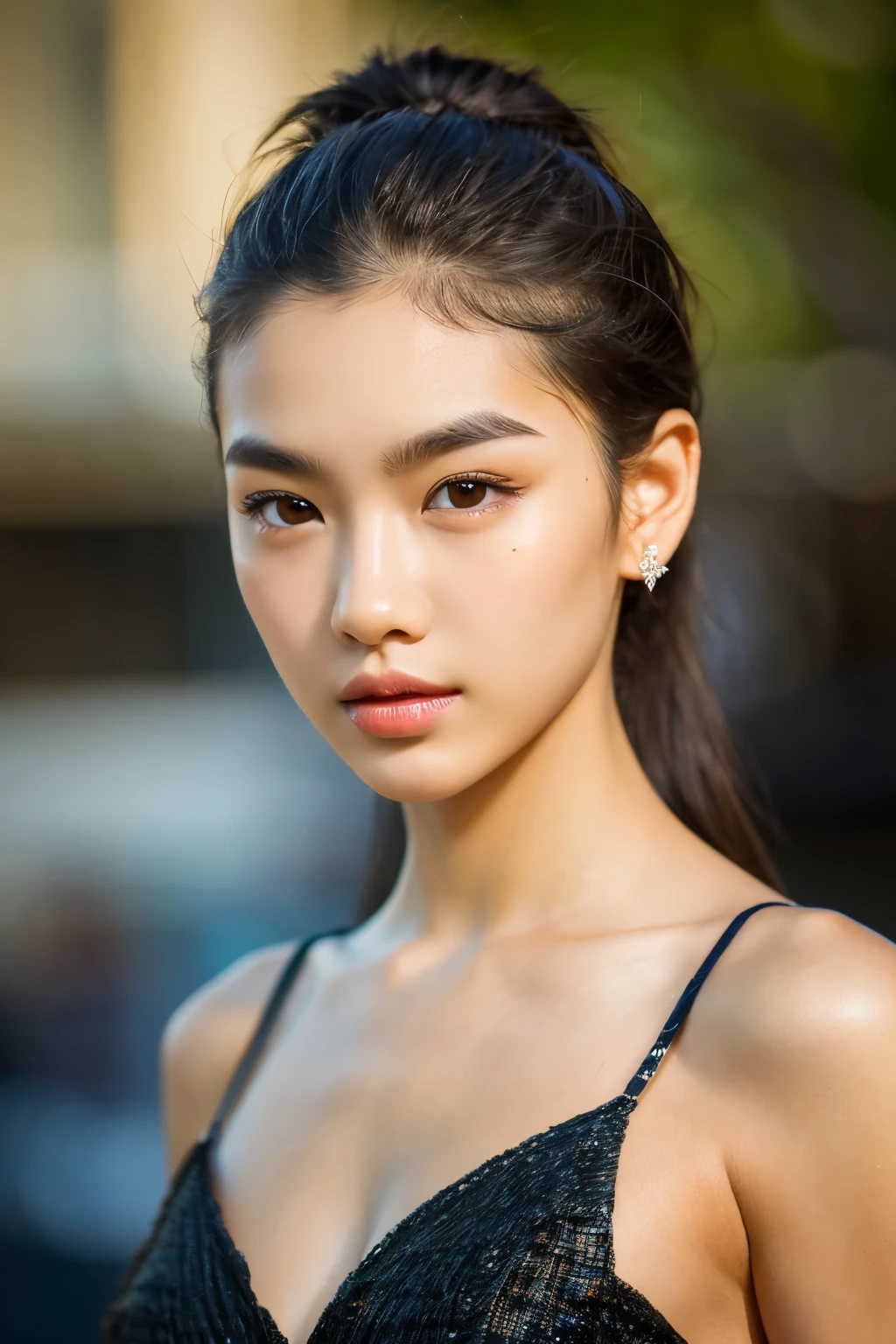 Samoan model woman, Photorealsitic, Detailed skin, A detailed face, Detailed lips, Detailed eyebrows, PUPILS SPARKLING, depth of fields, ccurate, Super Detail, Best Quality, hight resolution, Anatomically correct, Textured skin, high details, High quality, full body